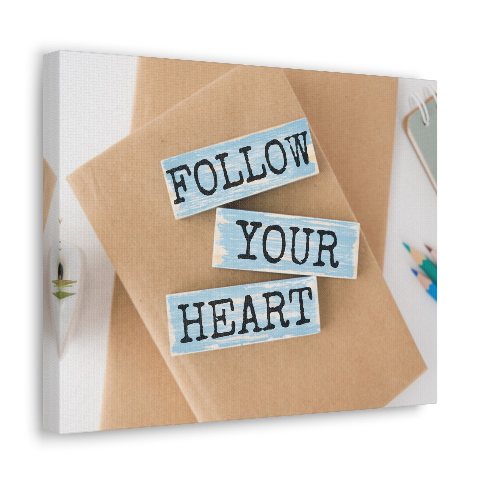 Inspirational Quote Canvas Follow Your Heart Wall Art Motivational Motto Inspiring Prints Artwork Decor Ready to Hang-Express Your Love Gifts