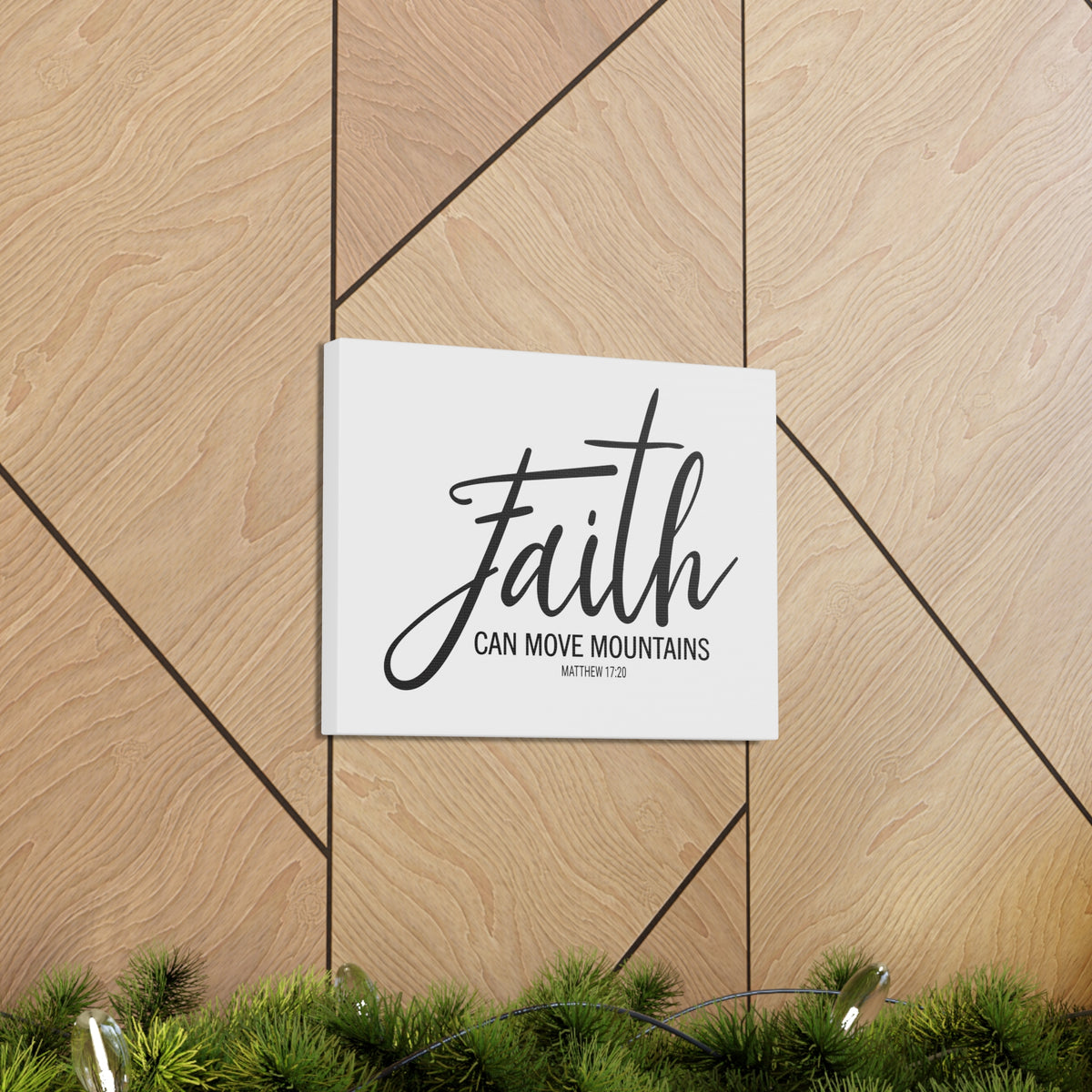 Scripture Canvas Faith Can Move Mountains Matthew 17:20 Christian Wall Art Bible Verse Print Ready To Hang-Express Your Love Gifts
