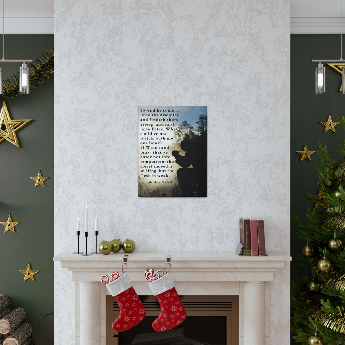 Scripture Walls Matthew 26:38-46 Bible Verse Canvas Christian Wall Art Ready to Hang Unframed-Express Your Love Gifts