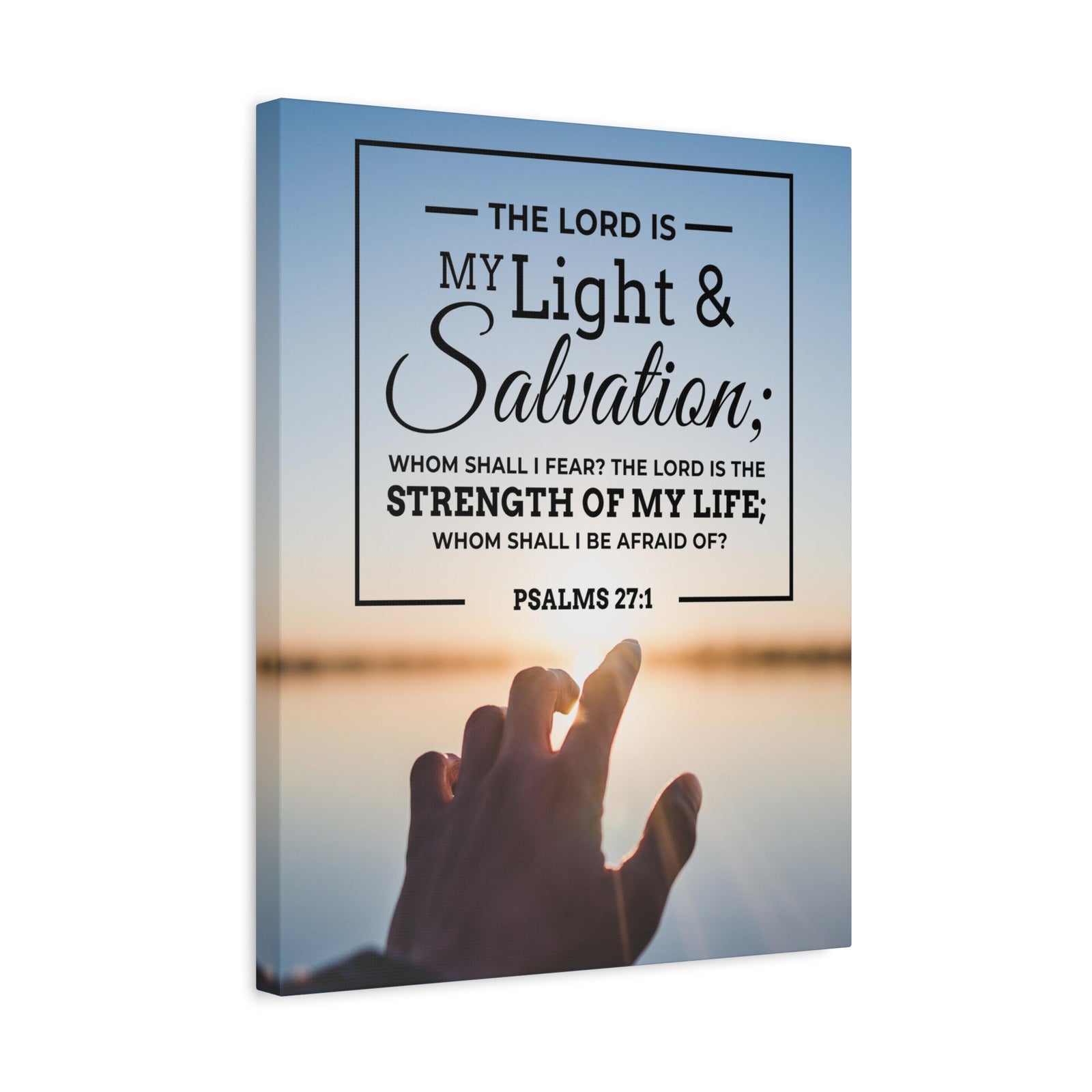 Bible Verse Canvas Light and Salvation Psalms 27:1 Christian Home Decor Scripture Art-Express Your Love Gifts