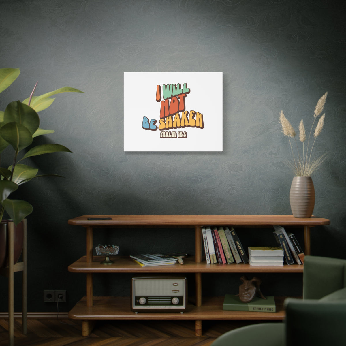 Scripture Walls Not Be Shaken Psalm 16:8 Orange Bible Verse Canvas Christian Wall Art Ready to Hang-Express Your Love Gifts