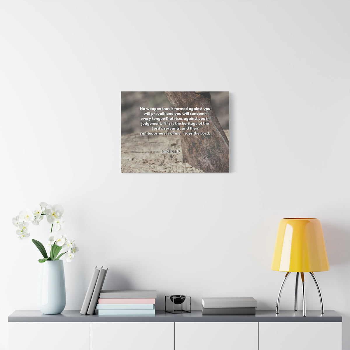 Scripture Canvas No Weapon Formed Isaiah 54:17 Christian Wall Art Bible Verse Print Ready to Hang-Express Your Love Gifts