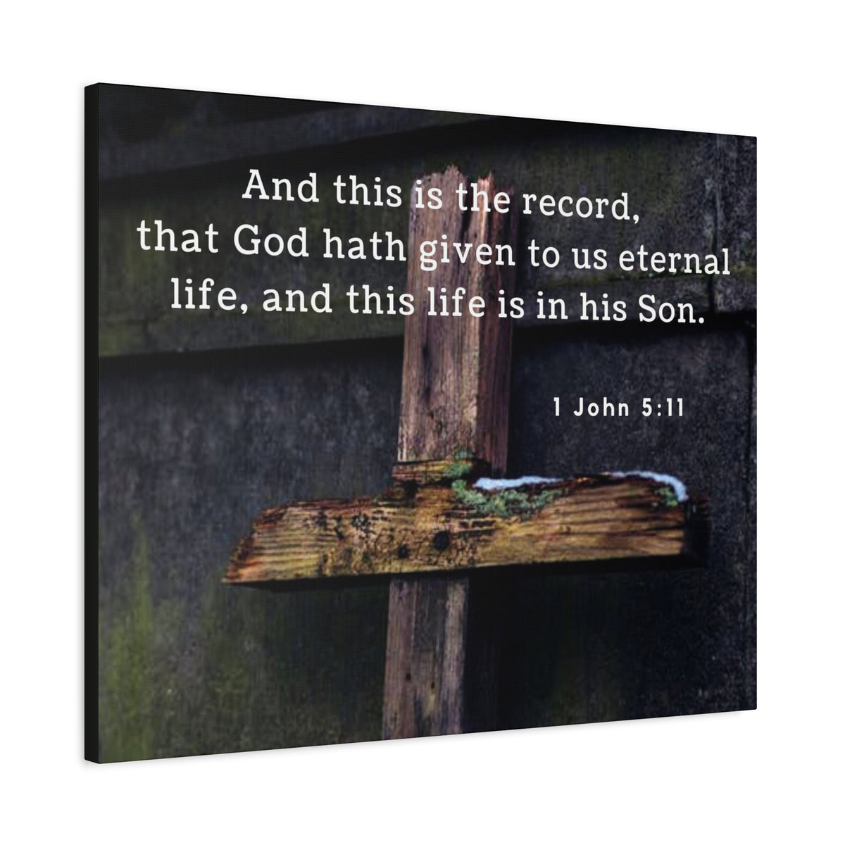 Scripture Walls The Record 1 John 5:11 Bible Verse Canvas Christian Wall Art Ready to Hang-Express Your Love Gifts