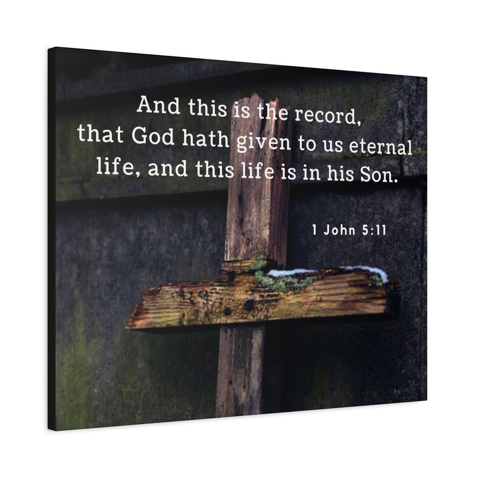 Scripture Walls The Record 1 John 5:11 Bible Verse Canvas Christian Wall Art Ready to Hang-Express Your Love Gifts