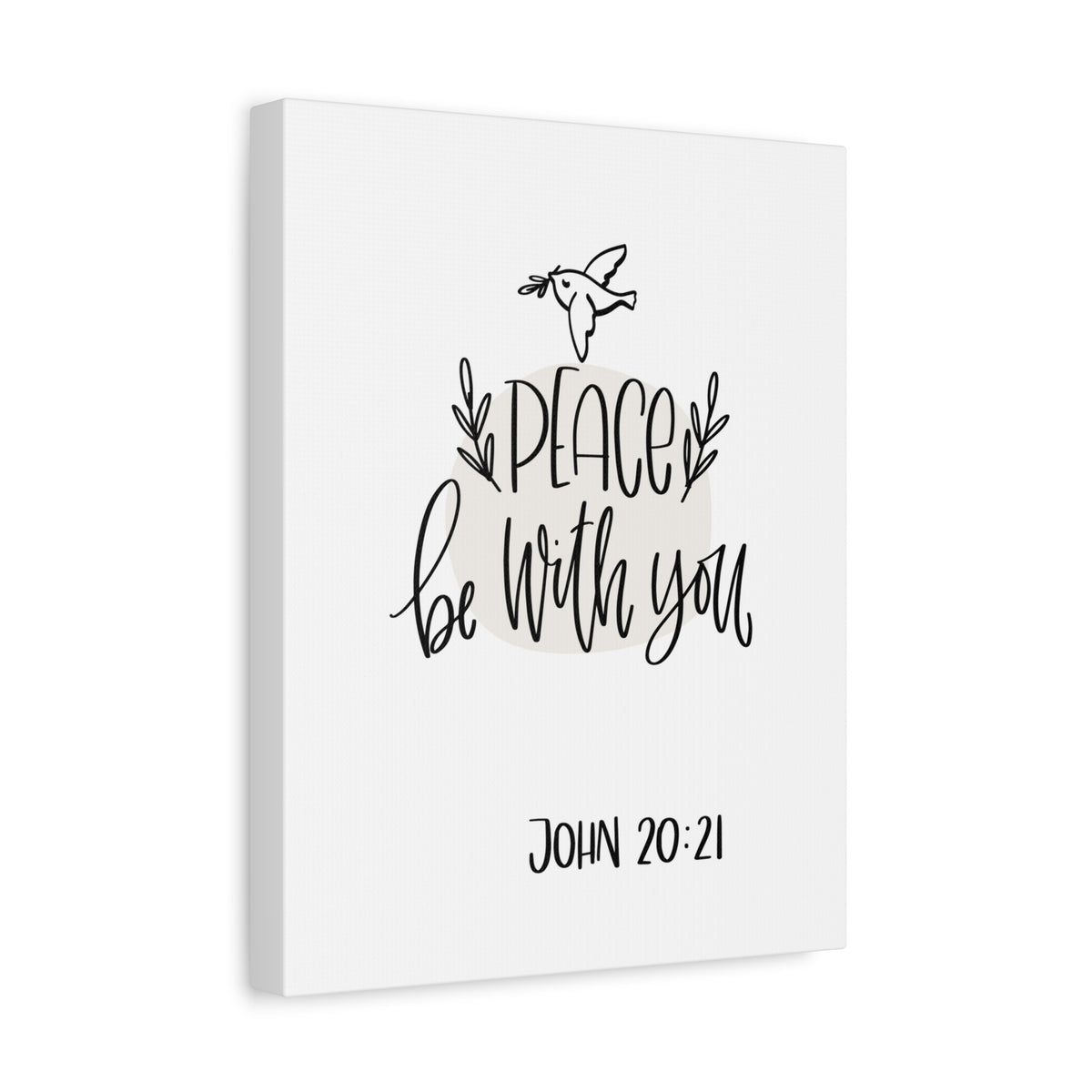 Scripture Canvas Peace Be With You John 20:21 Christian Wall Art Bible Verse Print Ready To Hang-Express Your Love Gifts