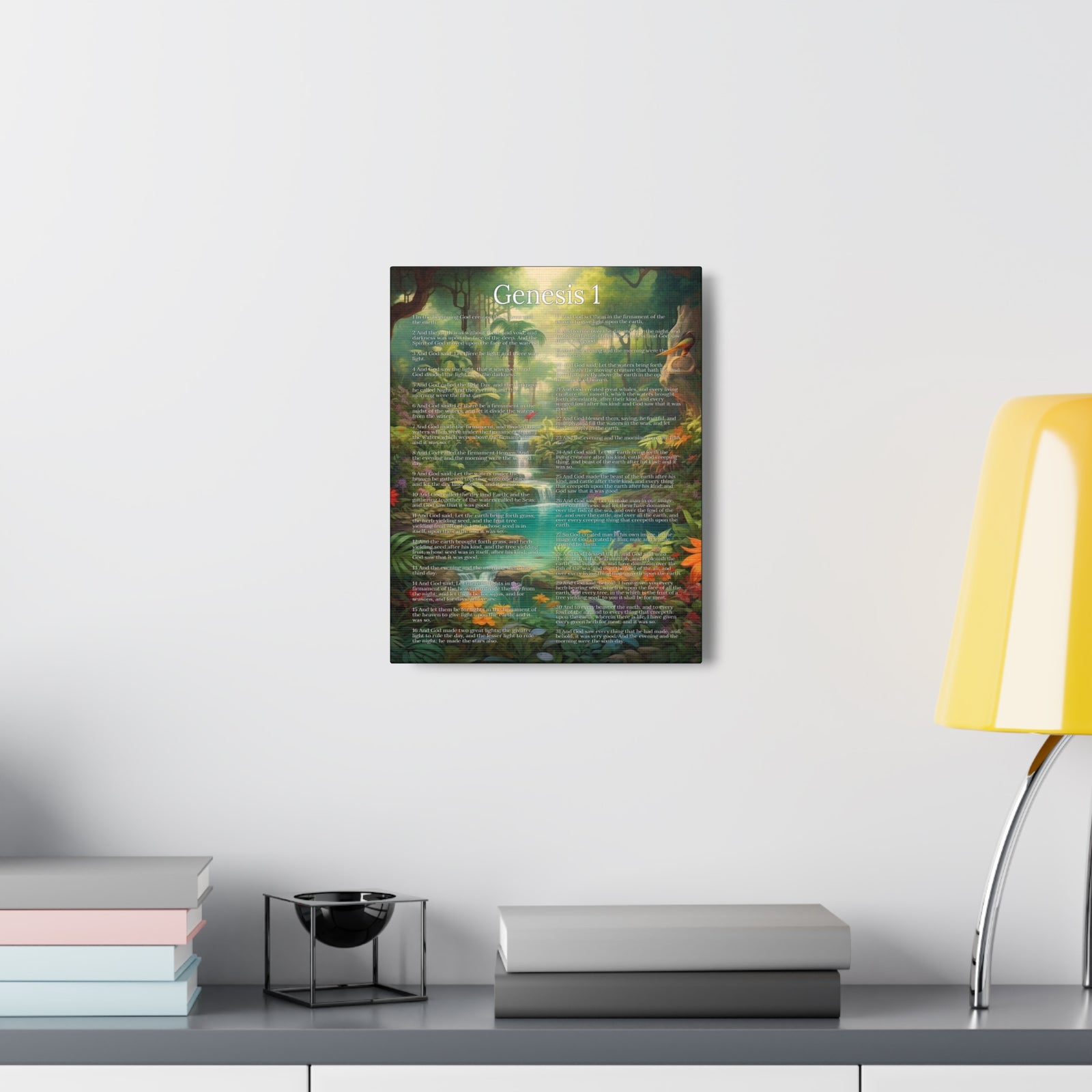Scripture Walls Genesis 1 Chapter In the Beginning Christian Wall Art Print Ready to Hang Unframed-Express Your Love Gifts