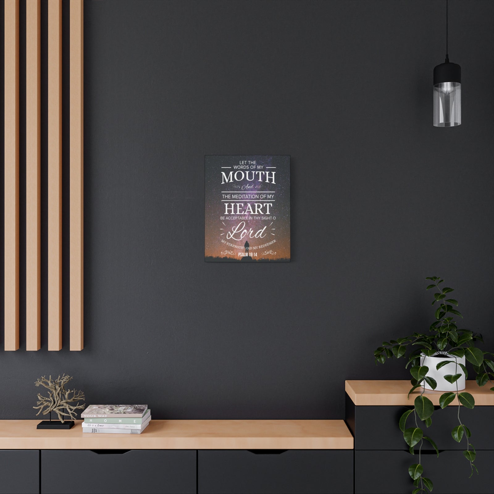 Scripture Canvas My Strength and Redeemer Psalm 19:14 Christian Wall Art Bible Verse Print Ready to Hang-Express Your Love Gifts
