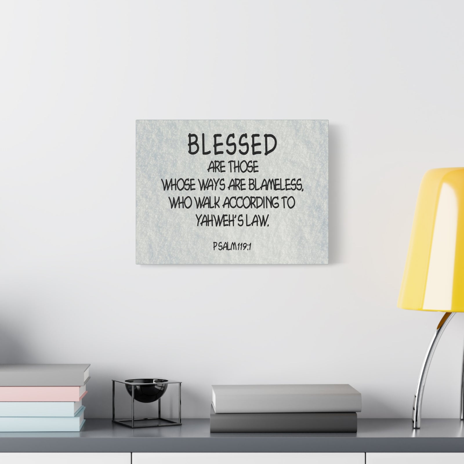 Bible Verse Canvas Yahweh's Law Psalm 119:1 Scripture Wall Art Christian Home Decor-Express Your Love Gifts
