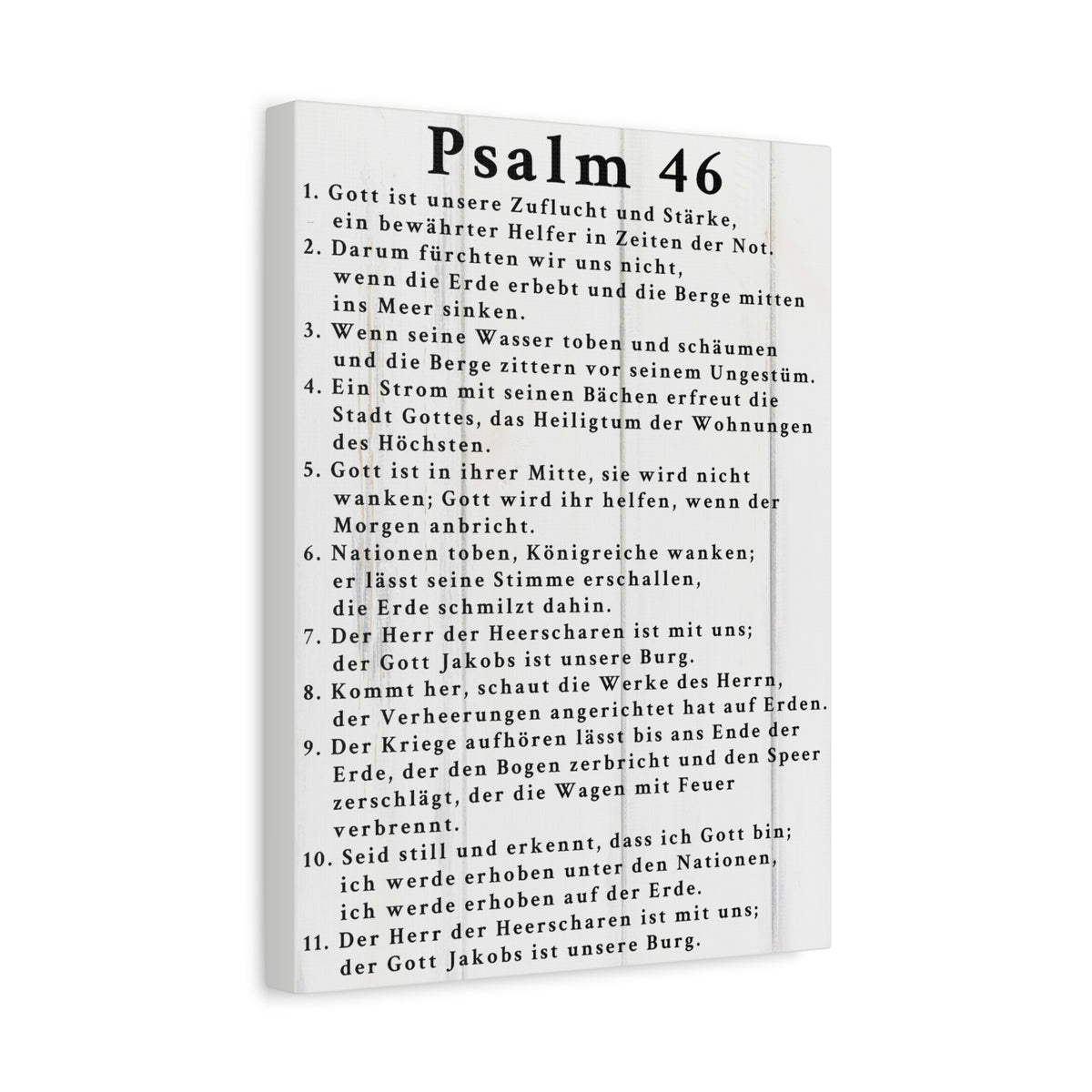 Scripture Walls Psalm 46 German White Bible Verse Canvas Christian Wall Art Ready to Hang Unframed-Express Your Love Gifts