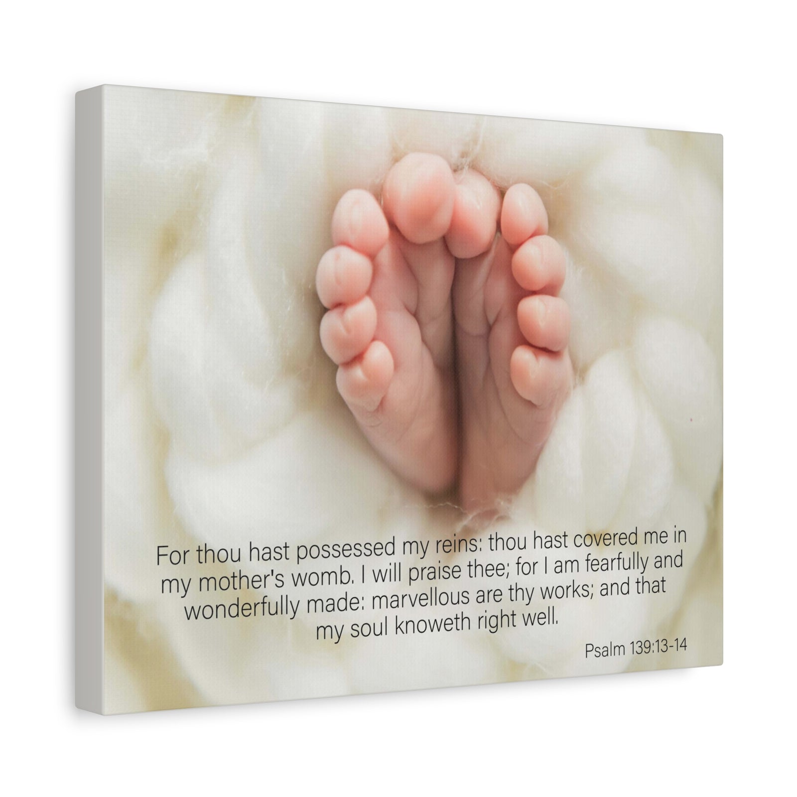 Bible Verse Canvas Fearfully and Wonderfully Made Psalm 139:13-14 KJV Wall Art Christian Home Decor-Express Your Love Gifts