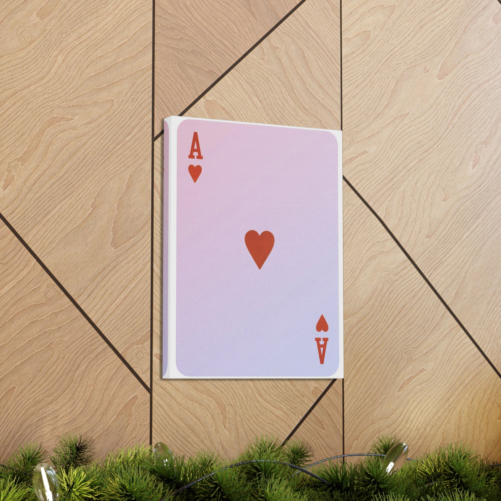Ace Of Hearts Playing Card Canvas Wall Art for Home Decor Ready-to-Hang-Express Your Love Gifts