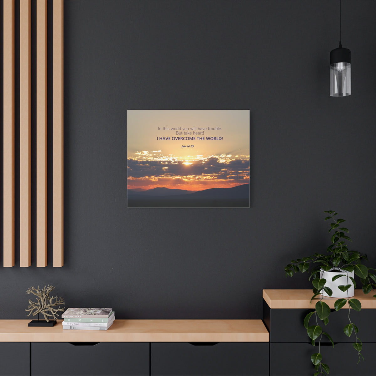 Scripture Walls Overcome The World John 16:33 Bible Verse Canvas Christian Wall Art Ready to Hang-Express Your Love Gifts