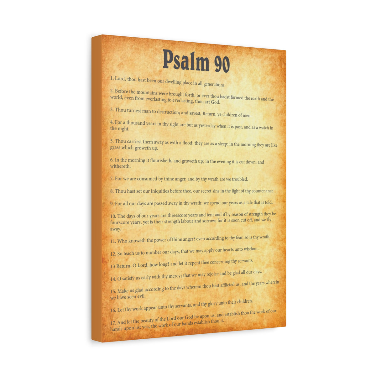 Scripture Walls Psalm 90 Gold Bible Chapter Canvas Christian Wall Art Ready to Hang Unframed-Express Your Love Gifts
