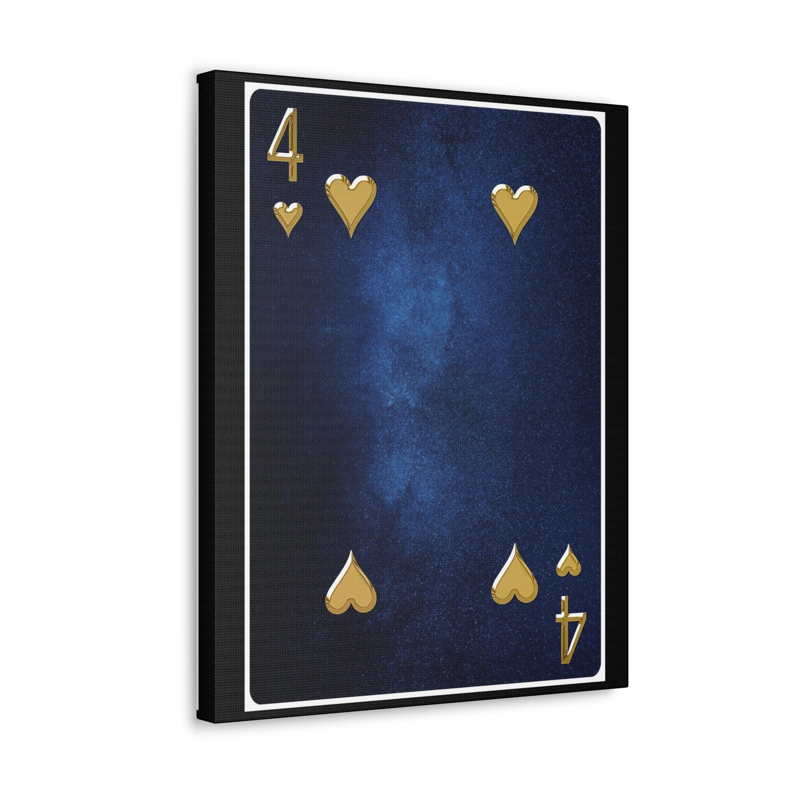 Four Of Hearts Space Background Playing Card Canvas Wall Art for Home Decor Ready-to-Hang-Express Your Love Gifts