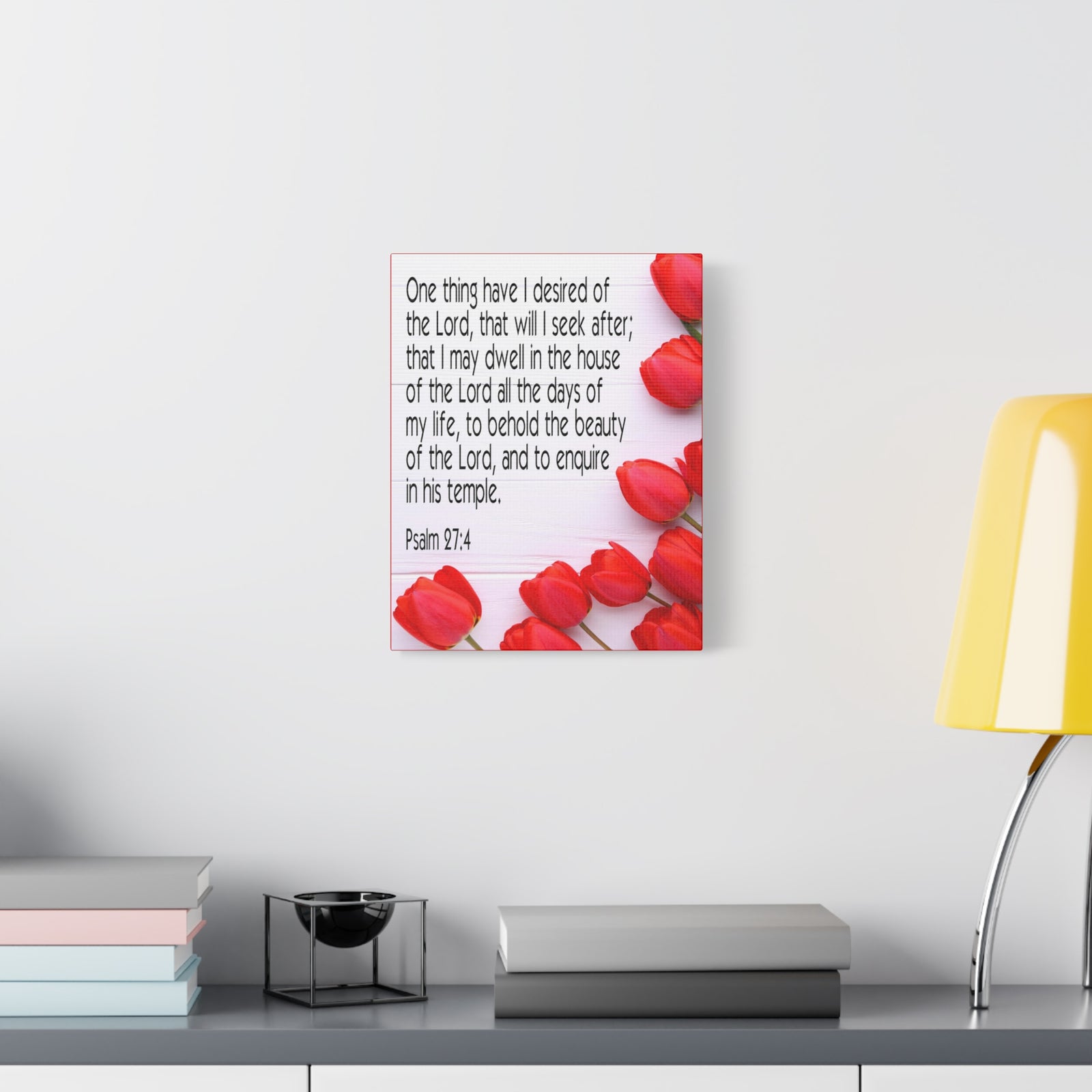 Scripture Canvas The Beauty of The Lord Psalm 27:4 Christian Wall Art Bible Verse Print Ready to Hang-Express Your Love Gifts