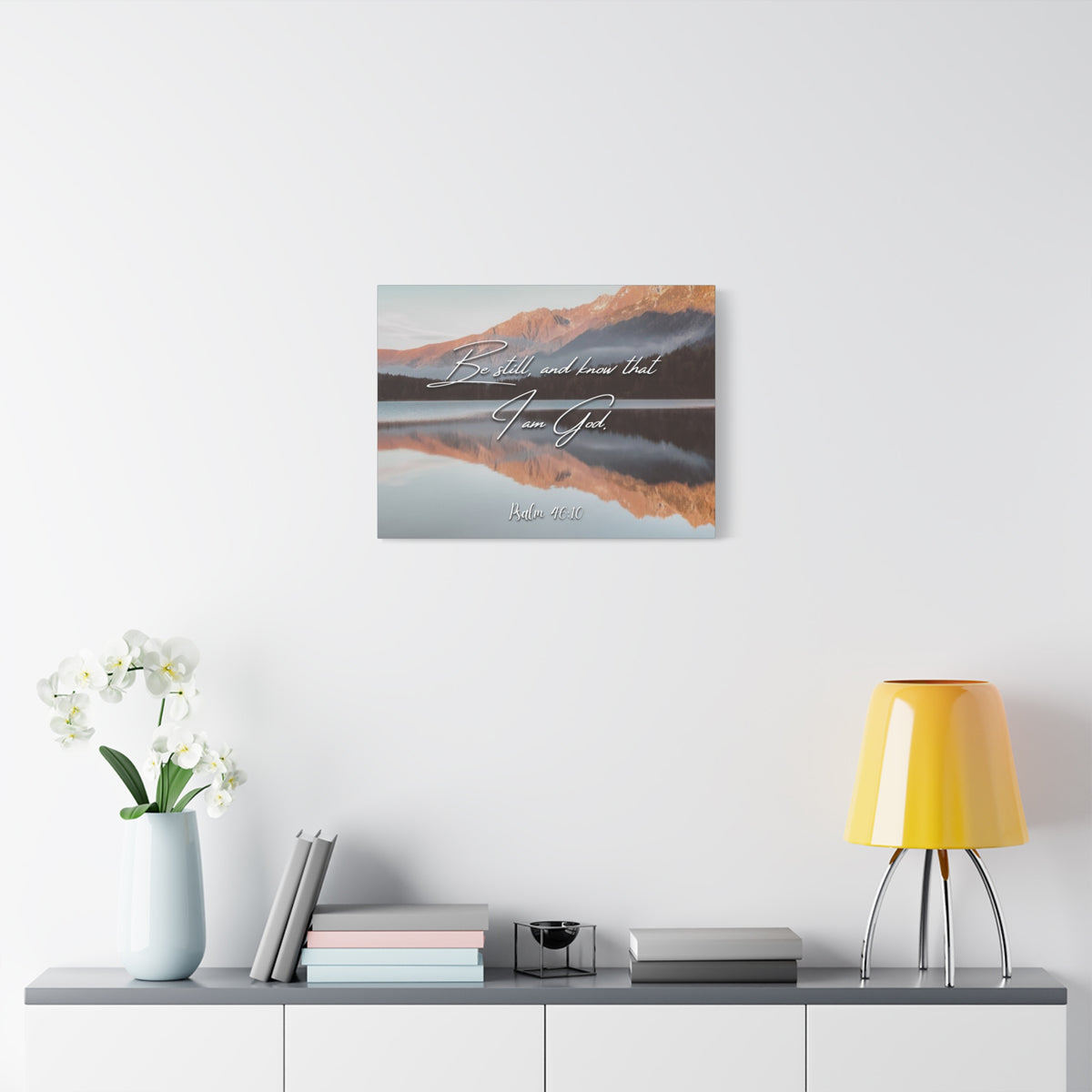 Scripture Canvas Be Still & Know I Am God Psalm 46:10 Christian Wall Art Bible Verse Print Ready to Hang-Express Your Love Gifts