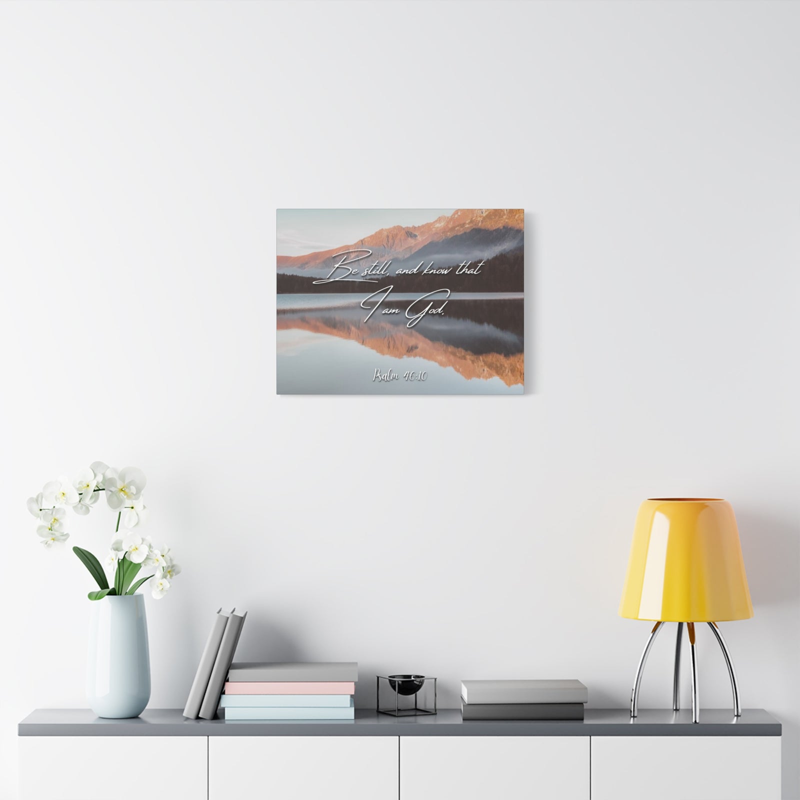 Scripture Canvas Be Still & Know I Am God Psalm 46:10 Christian Wall Art Bible Verse Print Ready to Hang-Express Your Love Gifts