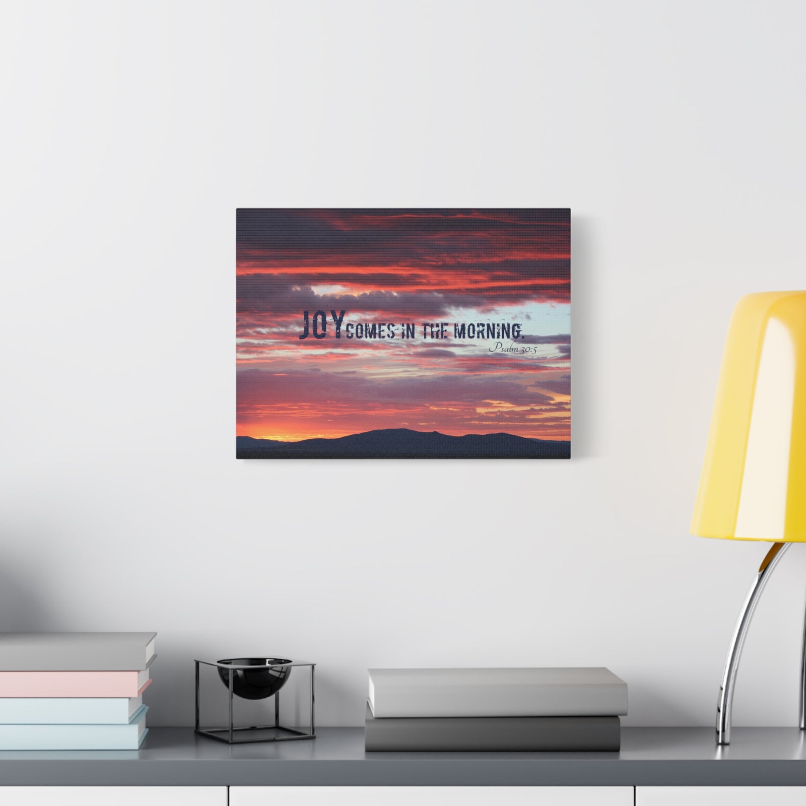Scripture Canvas Comes In The Morning Psalm 30:5 Christian Wall Art Bible Verse Print Ready to Hang-Express Your Love Gifts