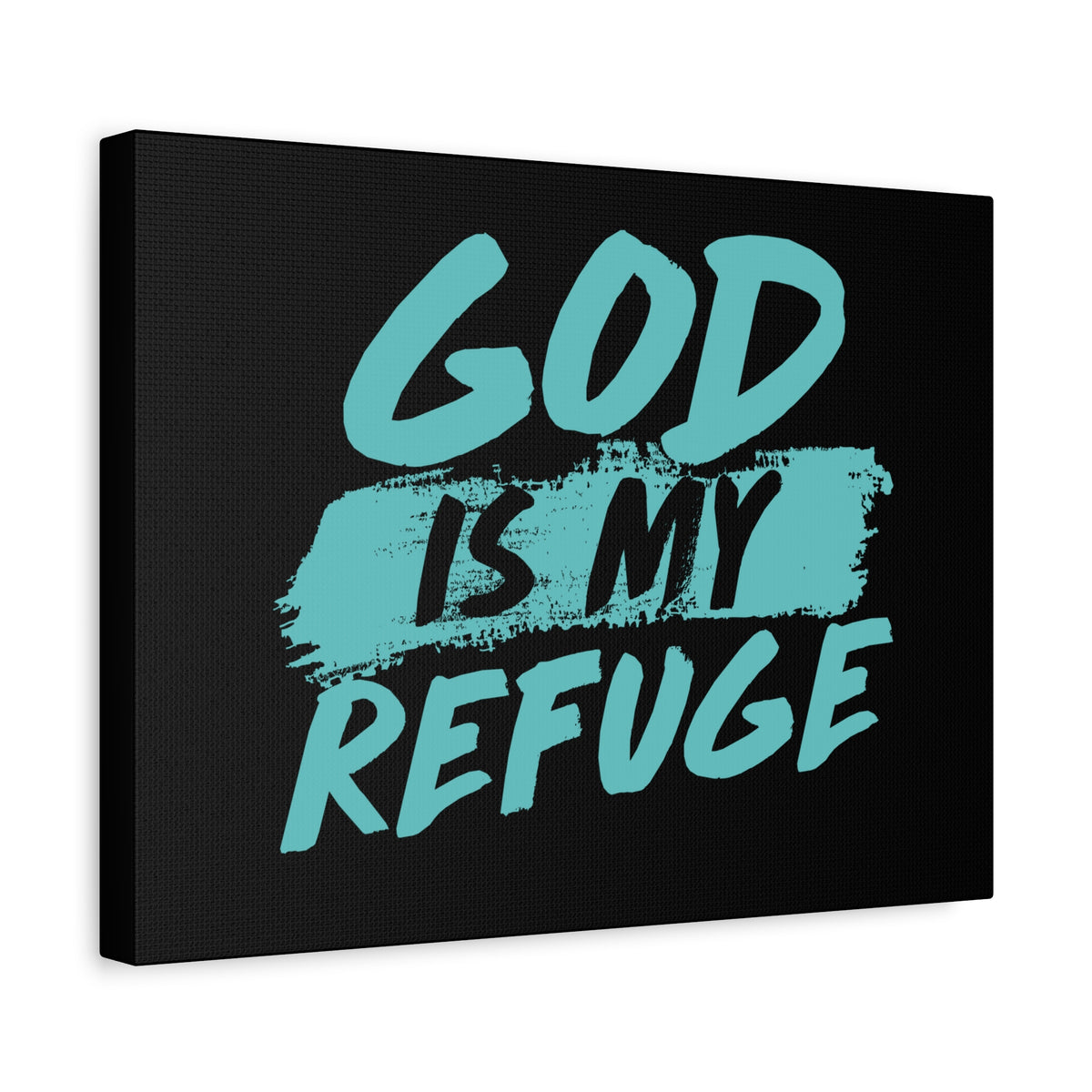 Scripture Canvas God Is My Refuge Psalm 46:1 Christian Wall Art Print Ready to Hang-Express Your Love Gifts