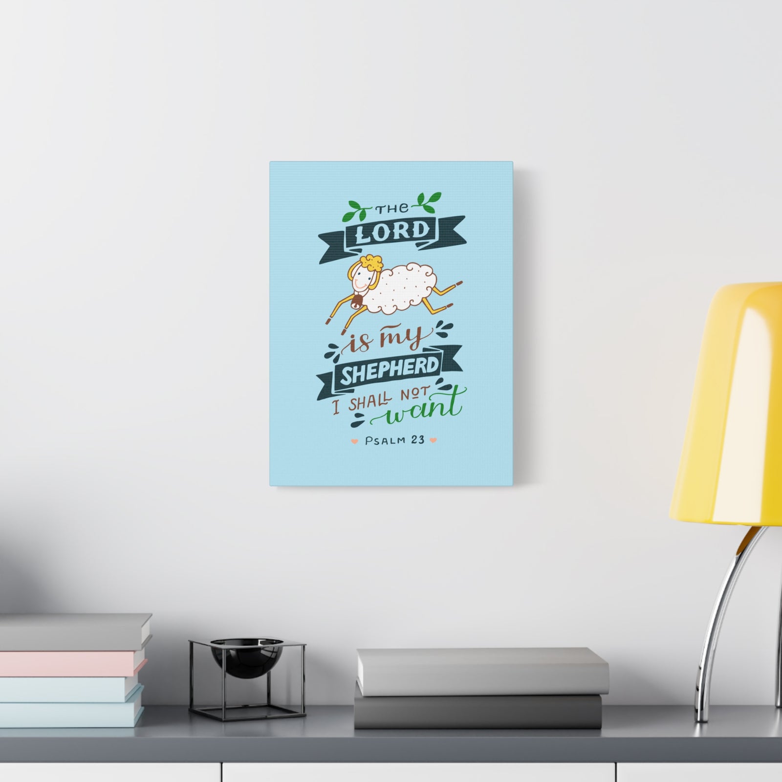 Scripture Canvas The Lord Is My Shepherd Psalm 23 Christian Wall Art Bible Verse Print Ready To Hang-Express Your Love Gifts