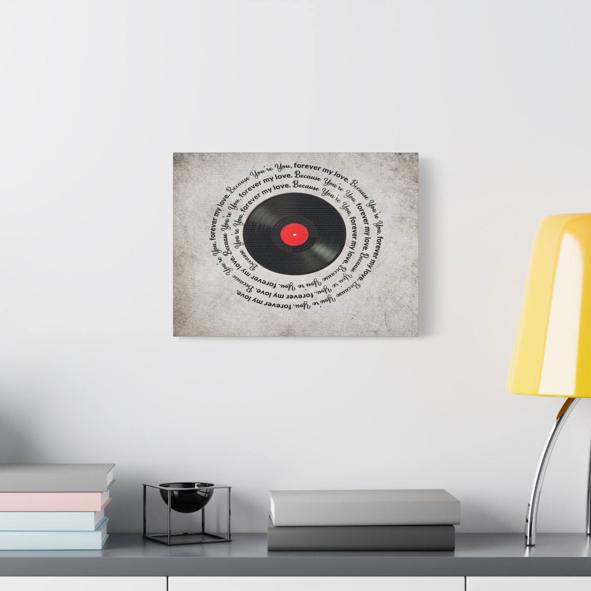 To My Wife Forever My Love Vinyl Record Canvas Wall Art – Perfect Gift for Music Lovers & Soulmates-Express Your Love Gifts