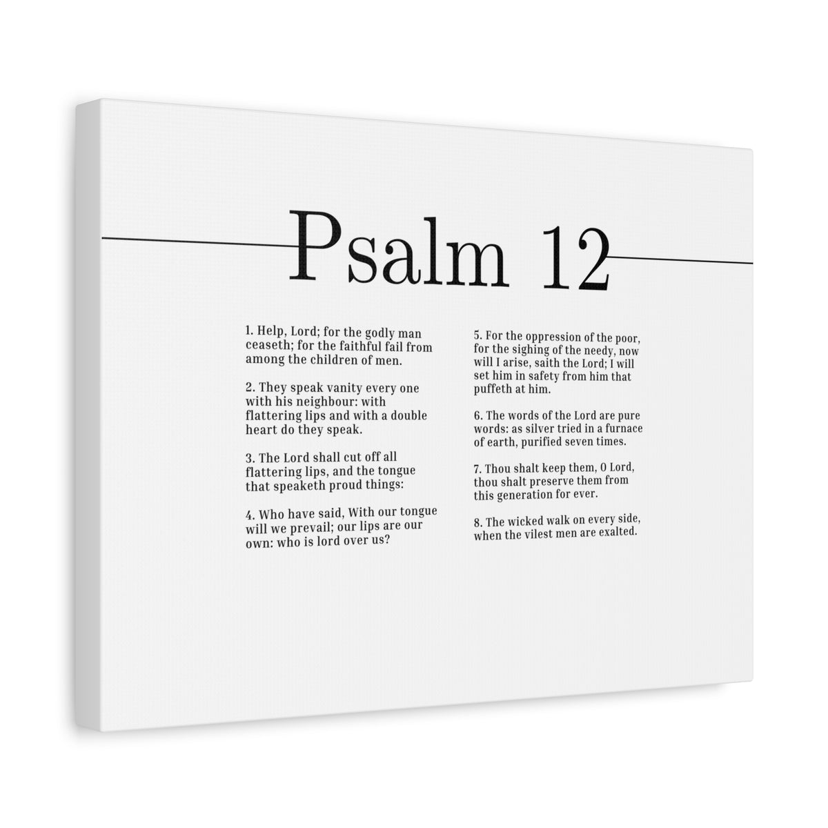 Scripture Canvas The Words Of The Lord Psalm 12 Christian Wall Art Bible Verse Print Ready to Hang-Express Your Love Gifts
