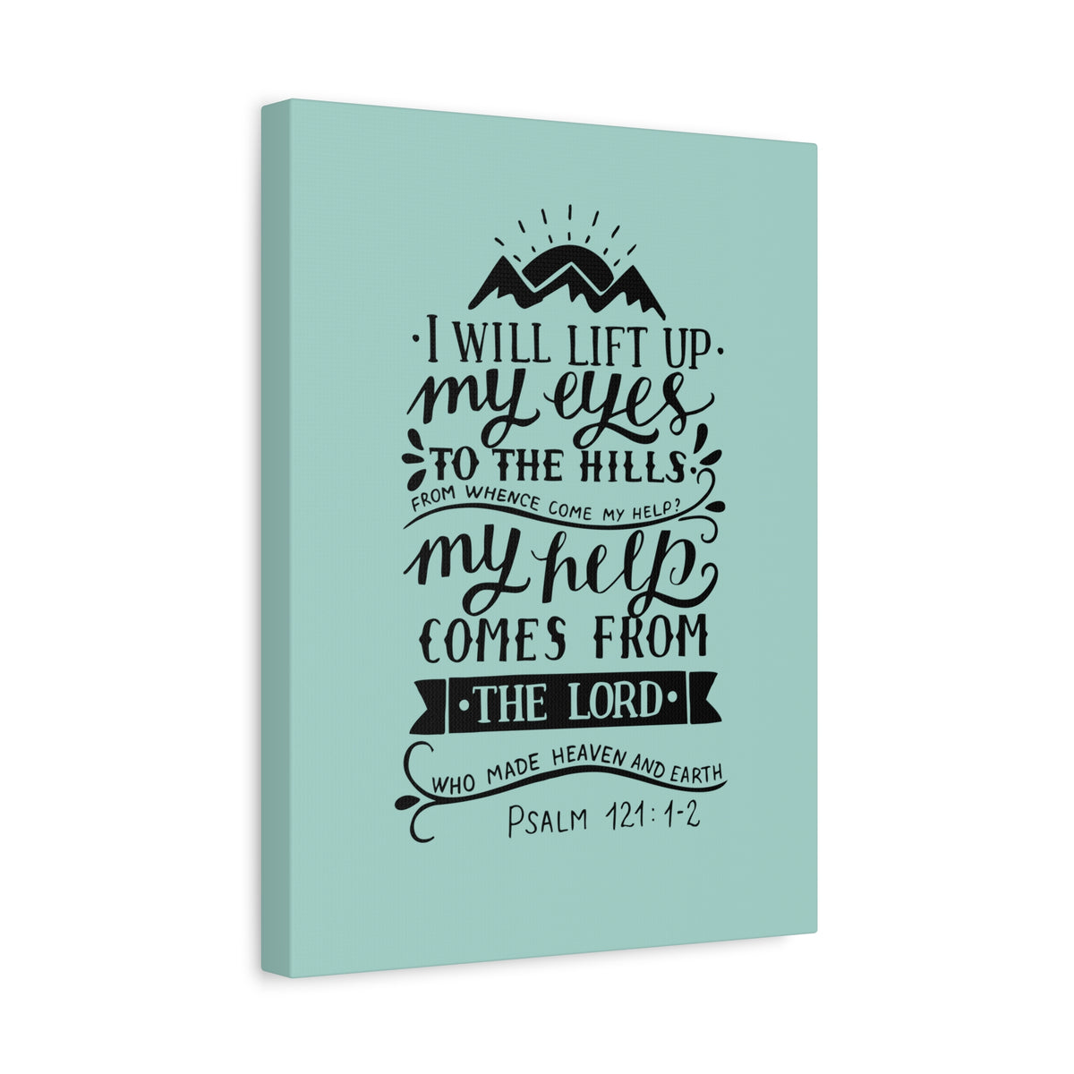 Scripture Canvas Heaven And Earth Psalm 121:1-2 Christian Wall Art Bible Verse Print Ready to Hang-Express Your Love Gifts