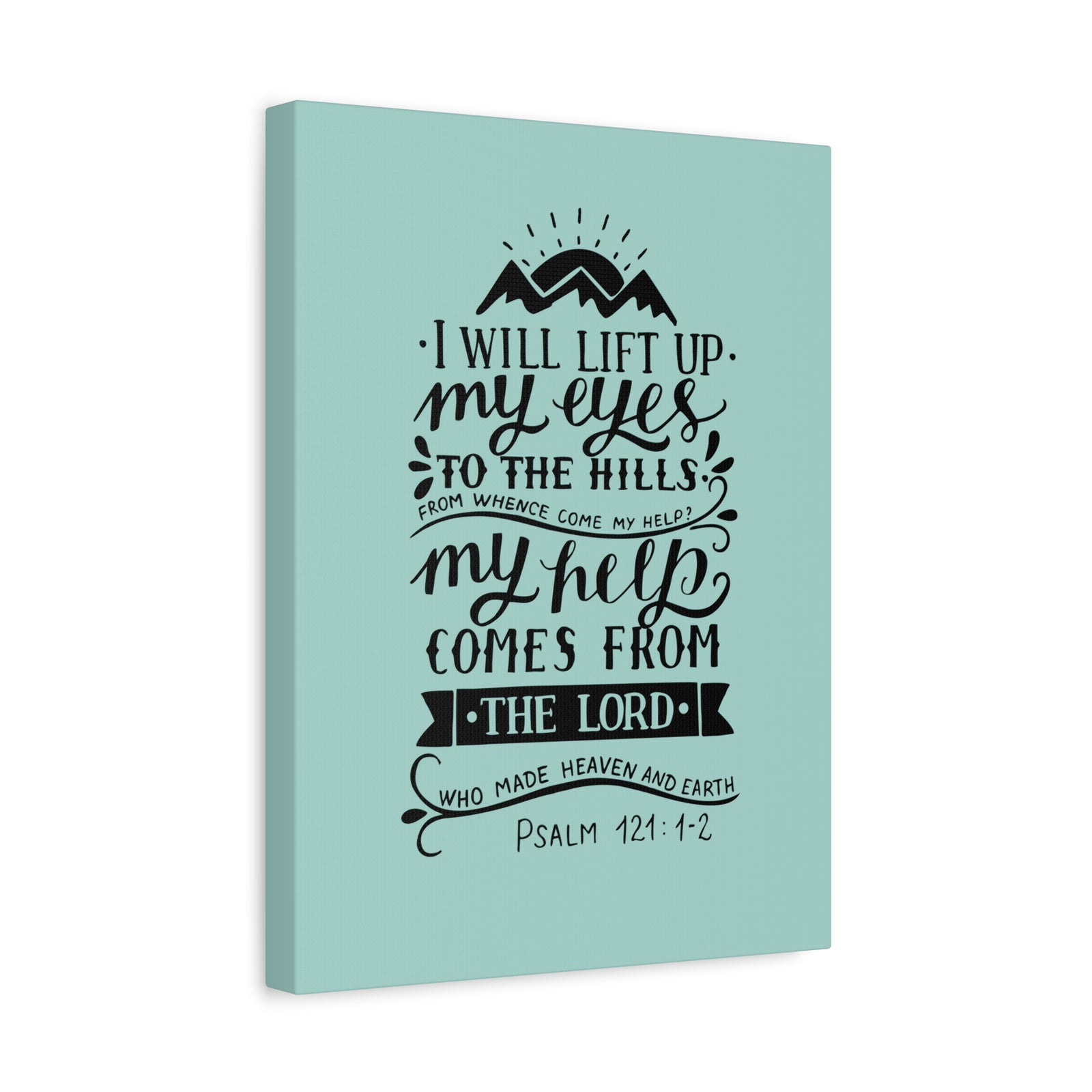 Scripture Canvas Heaven And Earth Psalm 121:1-2 Christian Wall Art Bible Verse Print Ready to Hang-Express Your Love Gifts