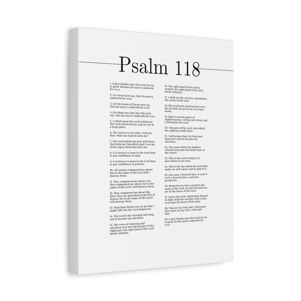 Scripture Canvas The Lord Is On My Side Psalm 118 Christian Wall Art Bible Verse Print Ready to Hang-Express Your Love Gifts