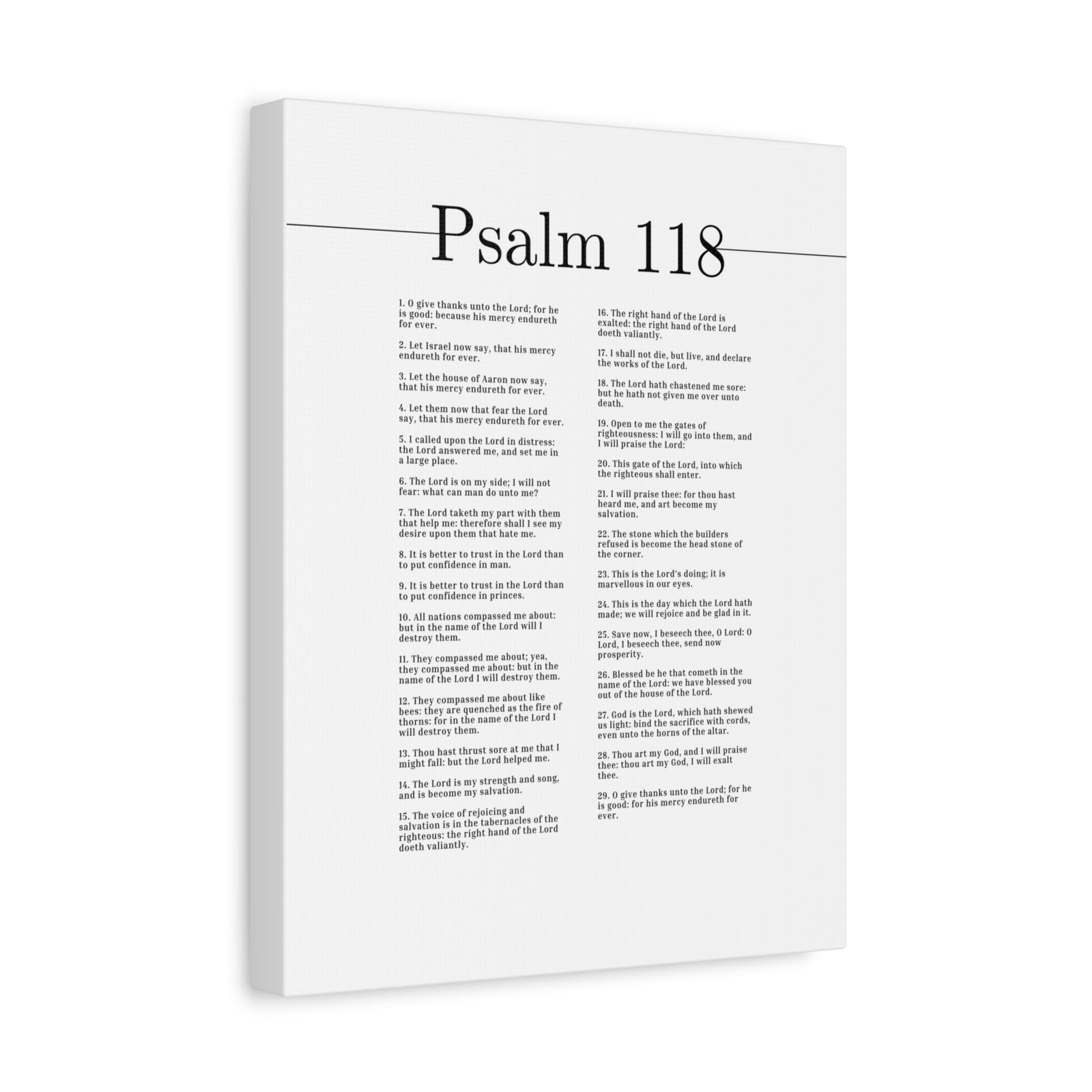 Scripture Canvas The Lord Is On My Side Psalm 118 Christian Wall Art Bible Verse Print Ready to Hang-Express Your Love Gifts