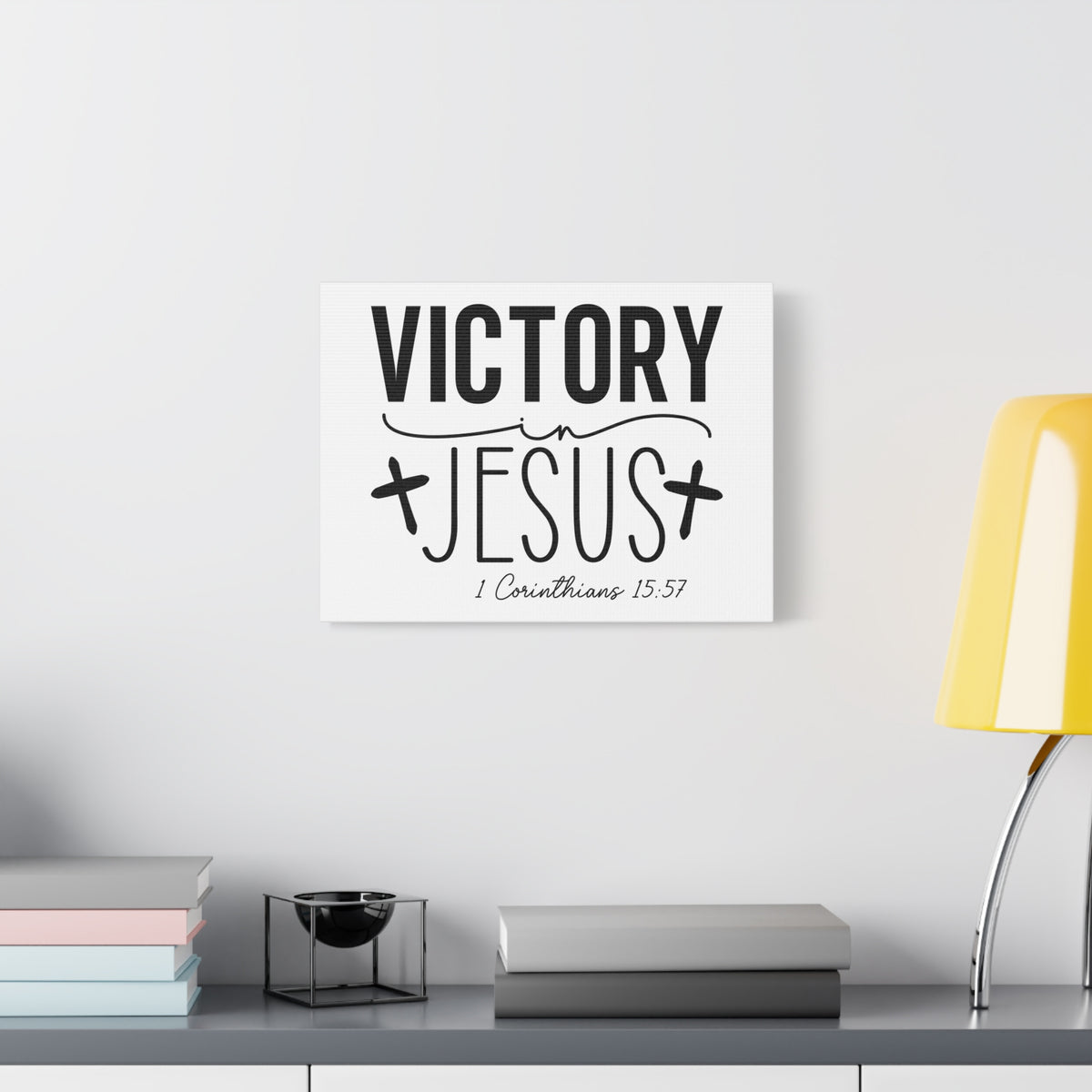 Scripture Walls 1 Corinthians 15:57 Victory in Jesus Bible Verse Canvas Christian Wall Art Ready to Hang Unframed-Express Your Love Gifts
