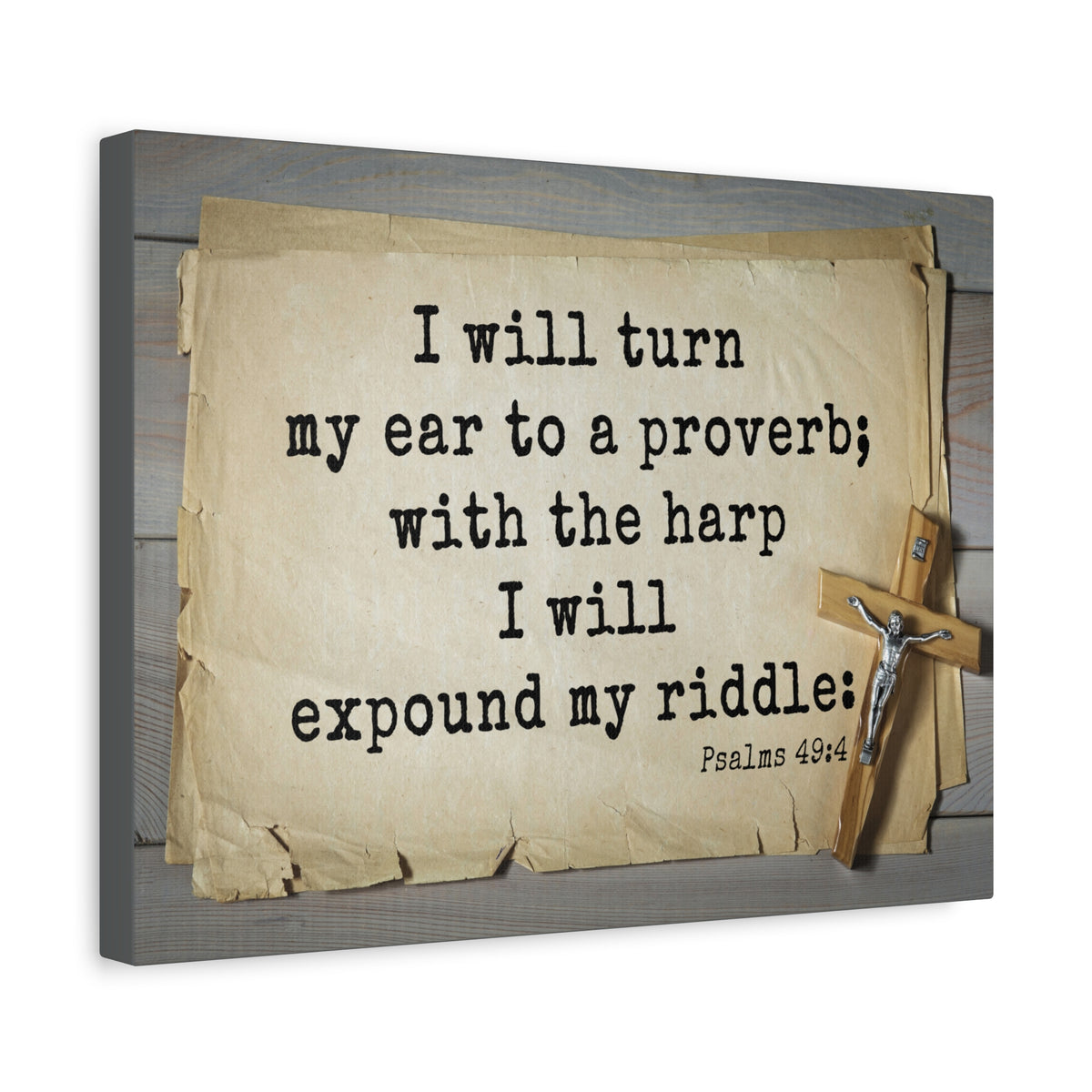 Scripture Walls To A Proverb Psalms 49:4 Bible Verse Canvas Christian Wall Art Ready to Hang-Express Your Love Gifts