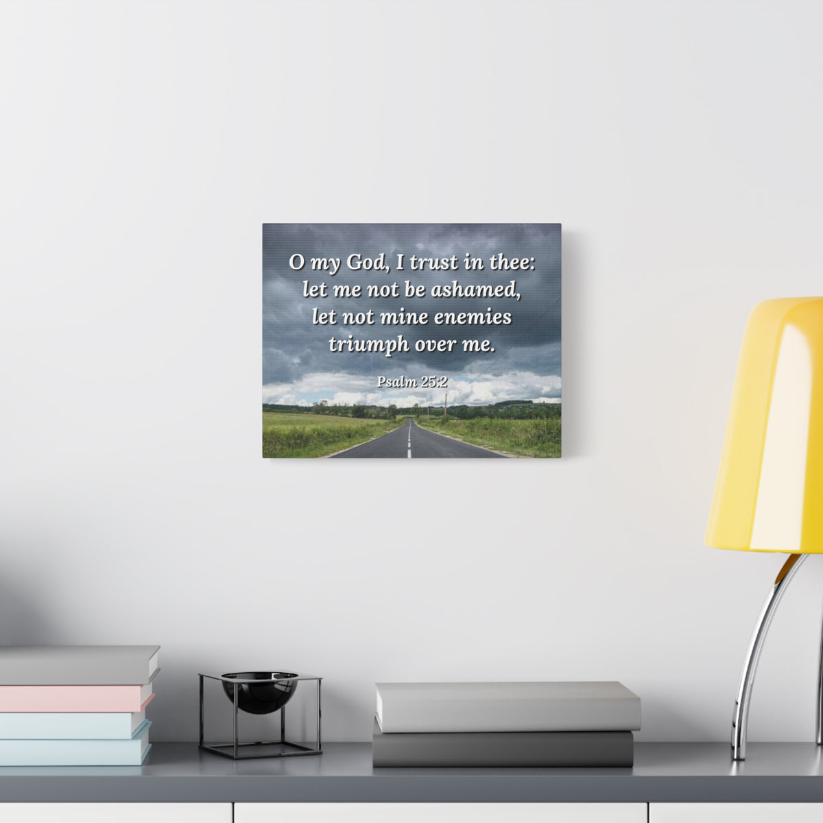 Scripture Canvas Triumph Psalm 25:2 Christian Wall Art Bible Verse Print Ready to Hang-Express Your Love Gifts