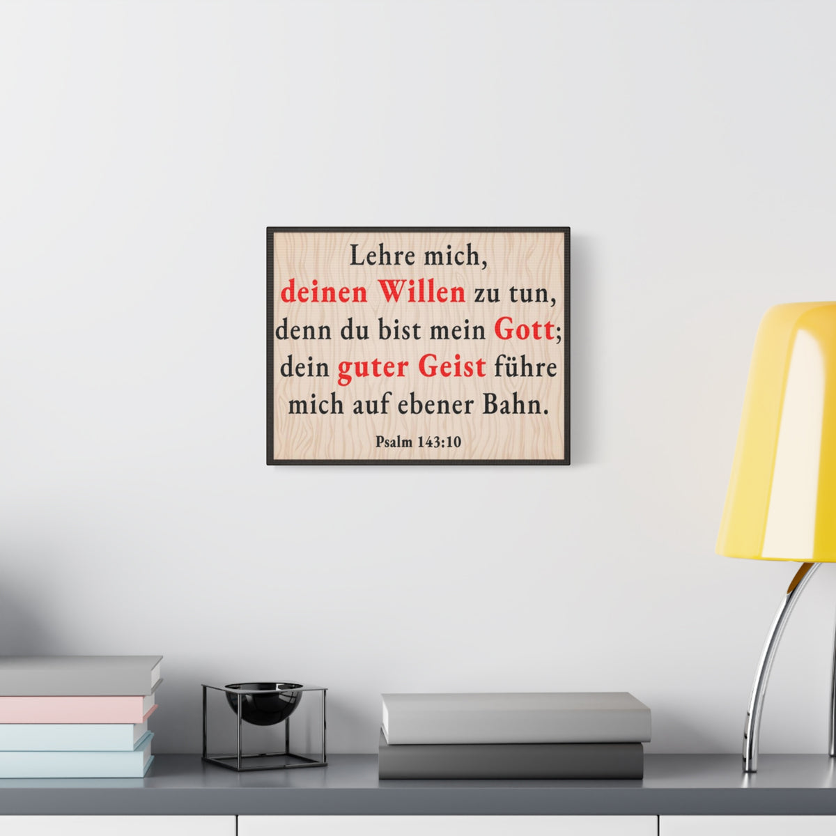Scripture Walls Psalm 143:10 Doing Your Will German Bible Verse Canvas Christian Wall Art Ready to Hang Unframed-Express Your Love Gifts