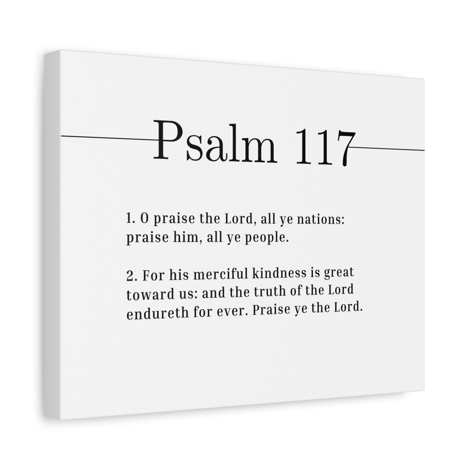 Scripture Canvas Merciful Kindness Psalm 117 Christian Wall Art Bible Verse Print Ready to Hang-Express Your Love Gifts