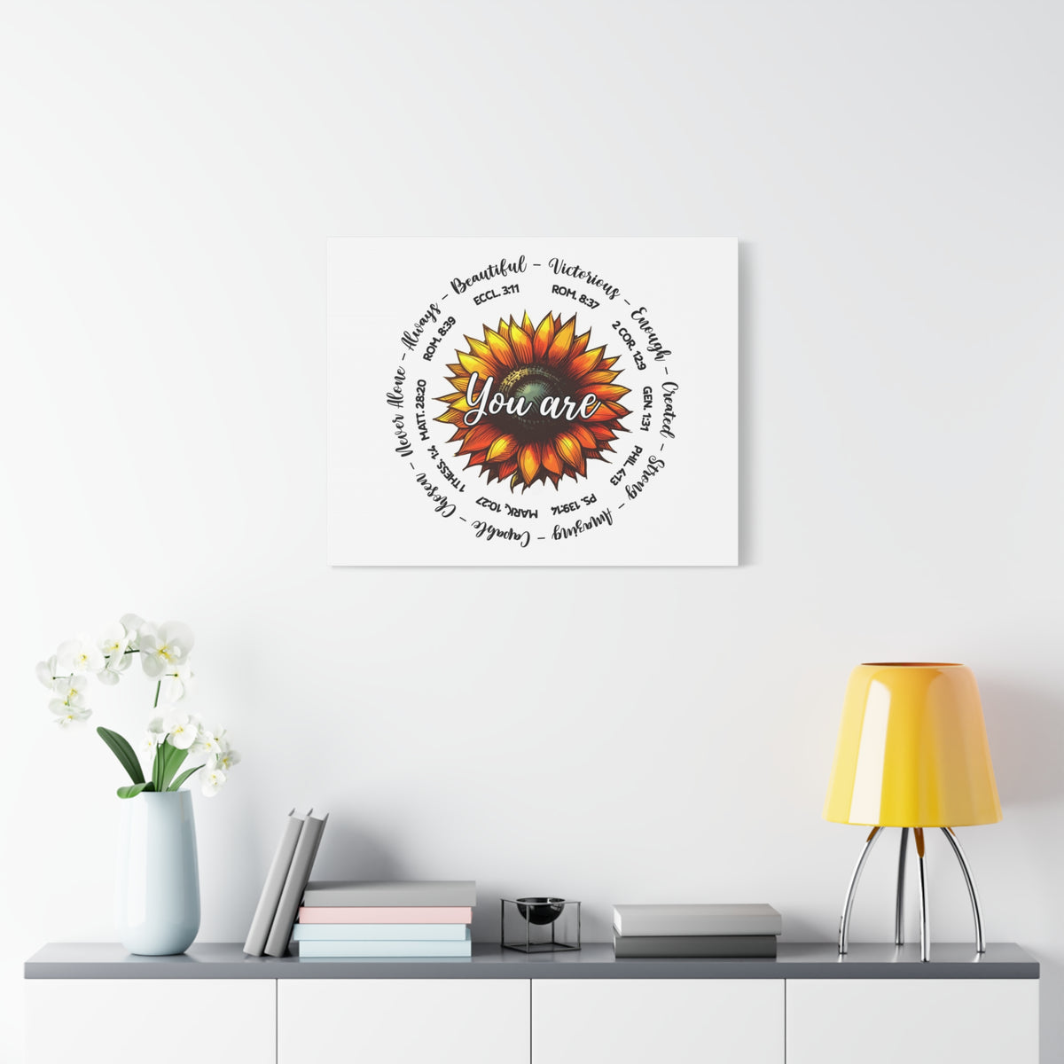 Scripture Walls God Says You Are Sunflower Bible Verse Canvas Christian Wall Art Ready to Hang Unframed-Express Your Love Gifts