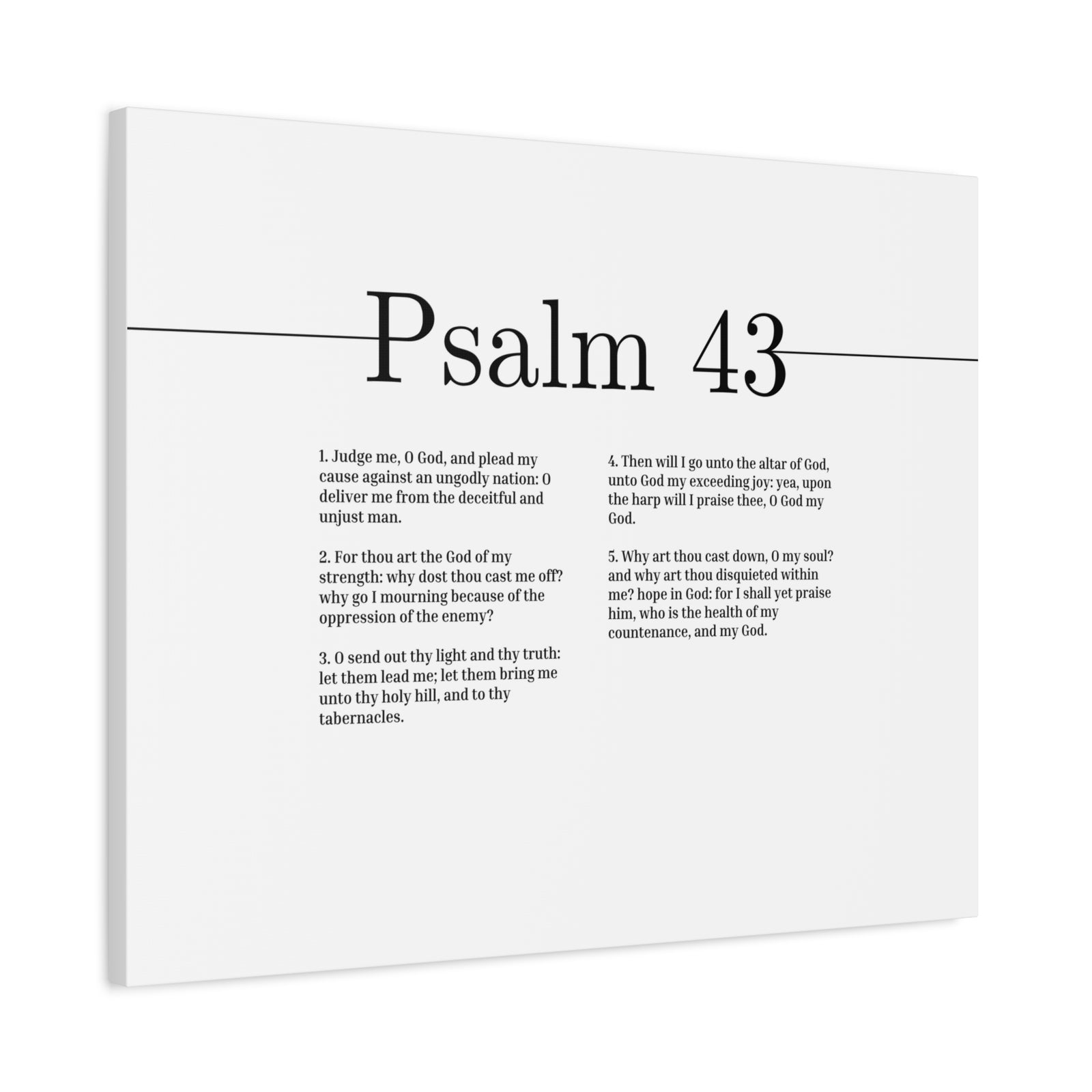 Scripture Canvas Judge Me, O God Psalm 43 Christian Wall Art Bible Verse Print Ready to Hang-Express Your Love Gifts