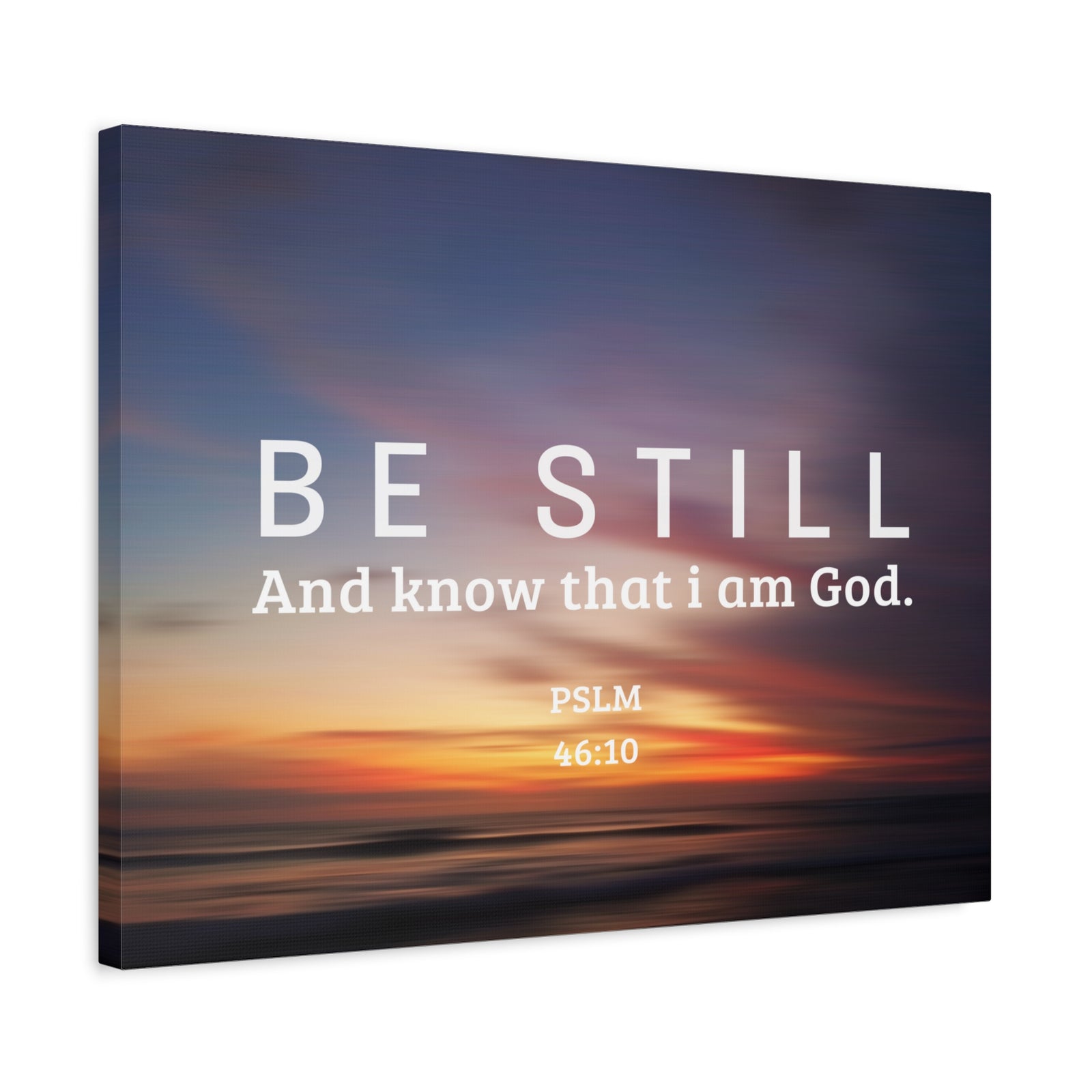 Scripture Canvas Be Still Psalm 46:10 Christian Wall Art Bible Verse Print Ready to Hang-Express Your Love Gifts