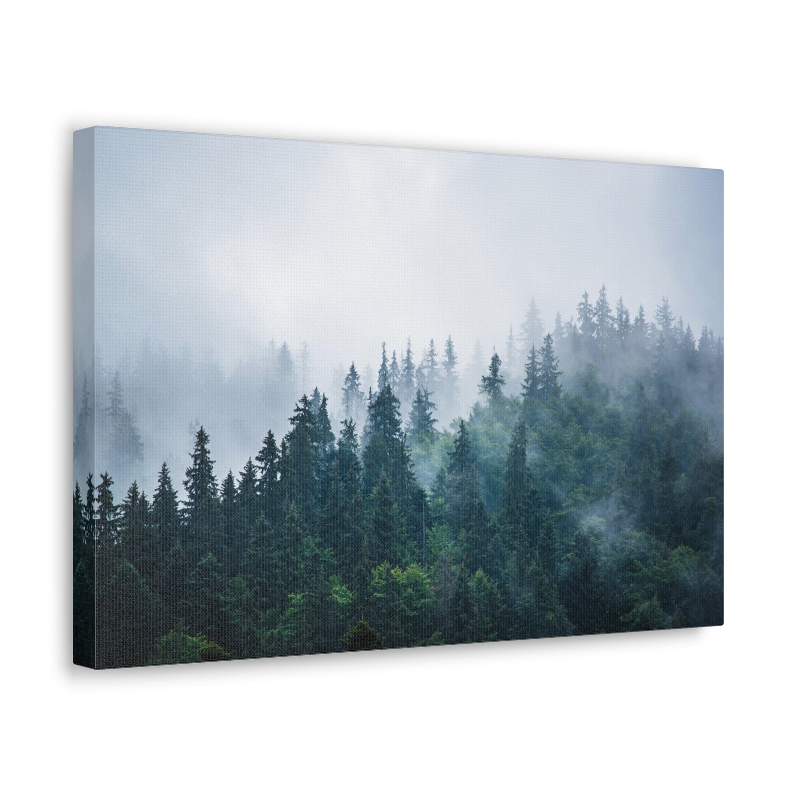 Misty Dark Mountain Forest Nature Wilderness Photography Canvas Wall Art for Home Decor Ready-to-Hang-Express Your Love Gifts