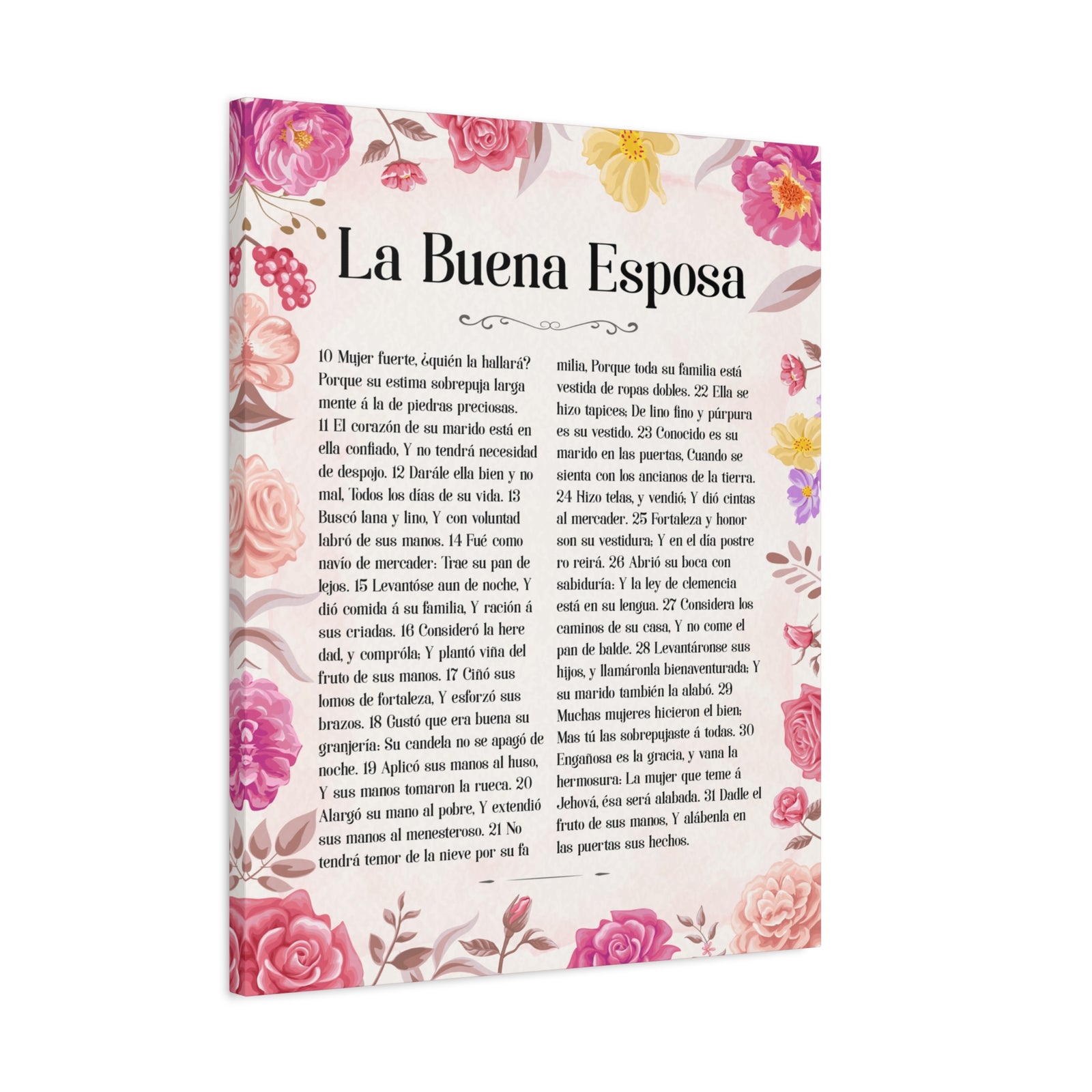 Scripture Walls La Buena Esposa Proverbios 31:10 Spanish Bible Verse Canvas Christian Wall Art Ready to Hang-Express Your Love Gifts