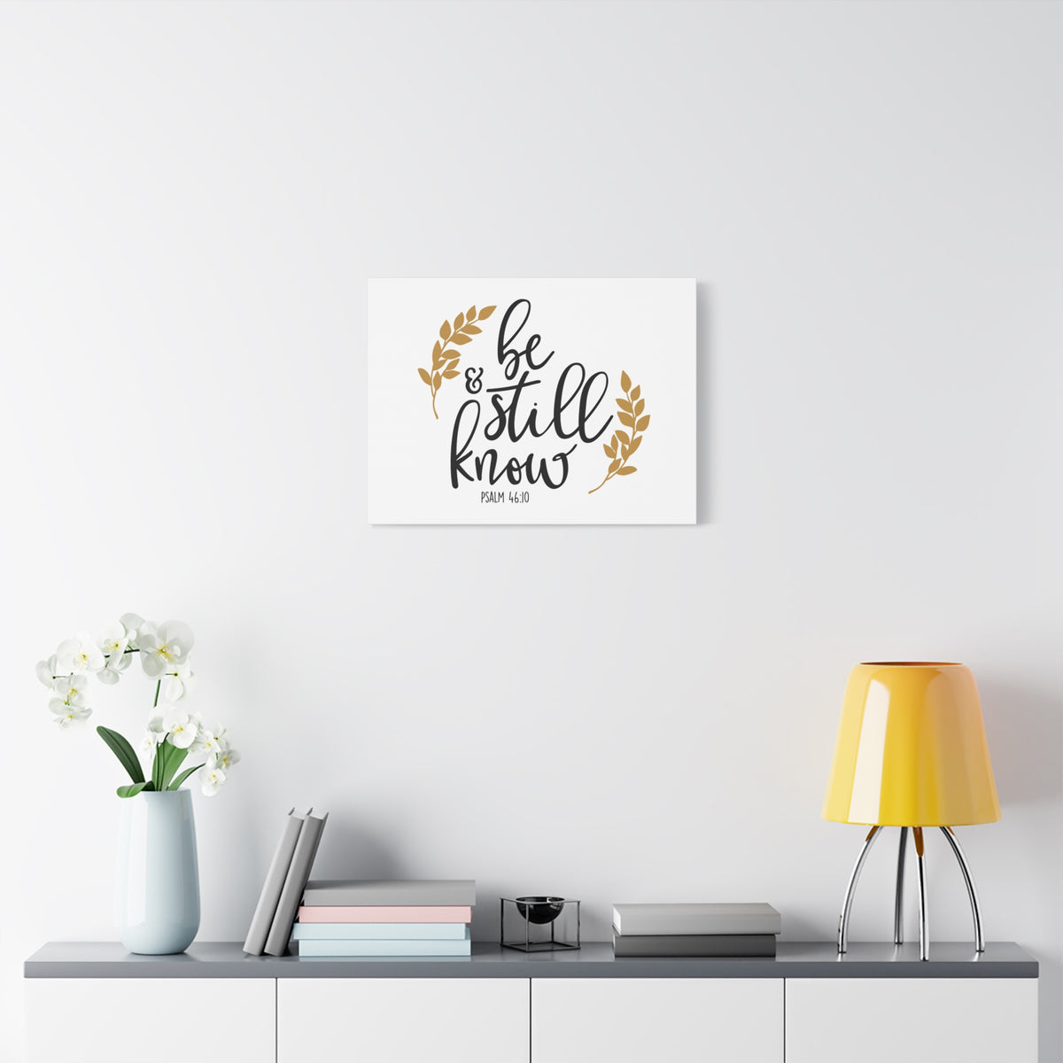 Scripture Canvas Be Still & Know Psalm 46:10 Christian Wall Art Bible Verse Print Ready to Hang-Express Your Love Gifts