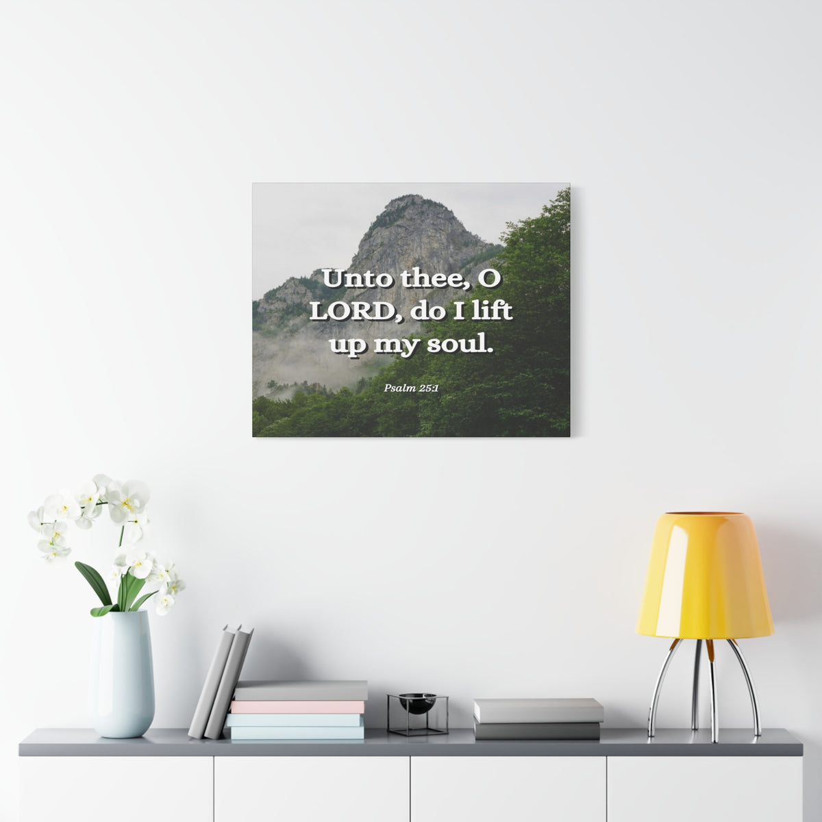 Scripture Canvas Lift Up Psalm 25:1 Christian Wall Art Bible Verse Print Ready to Hang-Express Your Love Gifts