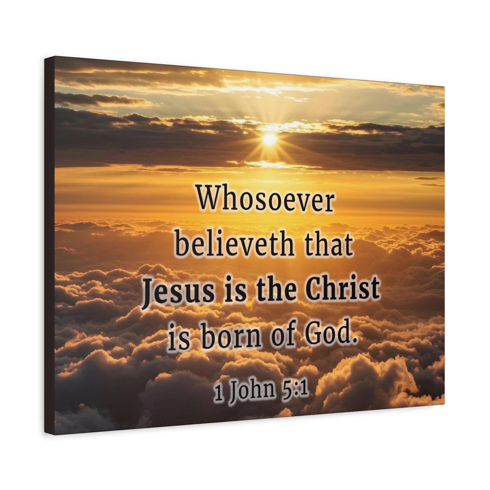Scripture Walls 1 John 5:1 Born of God Sun Bible Verse Canvas Christian Wall Art Ready to Hang Unframed-Express Your Love Gifts