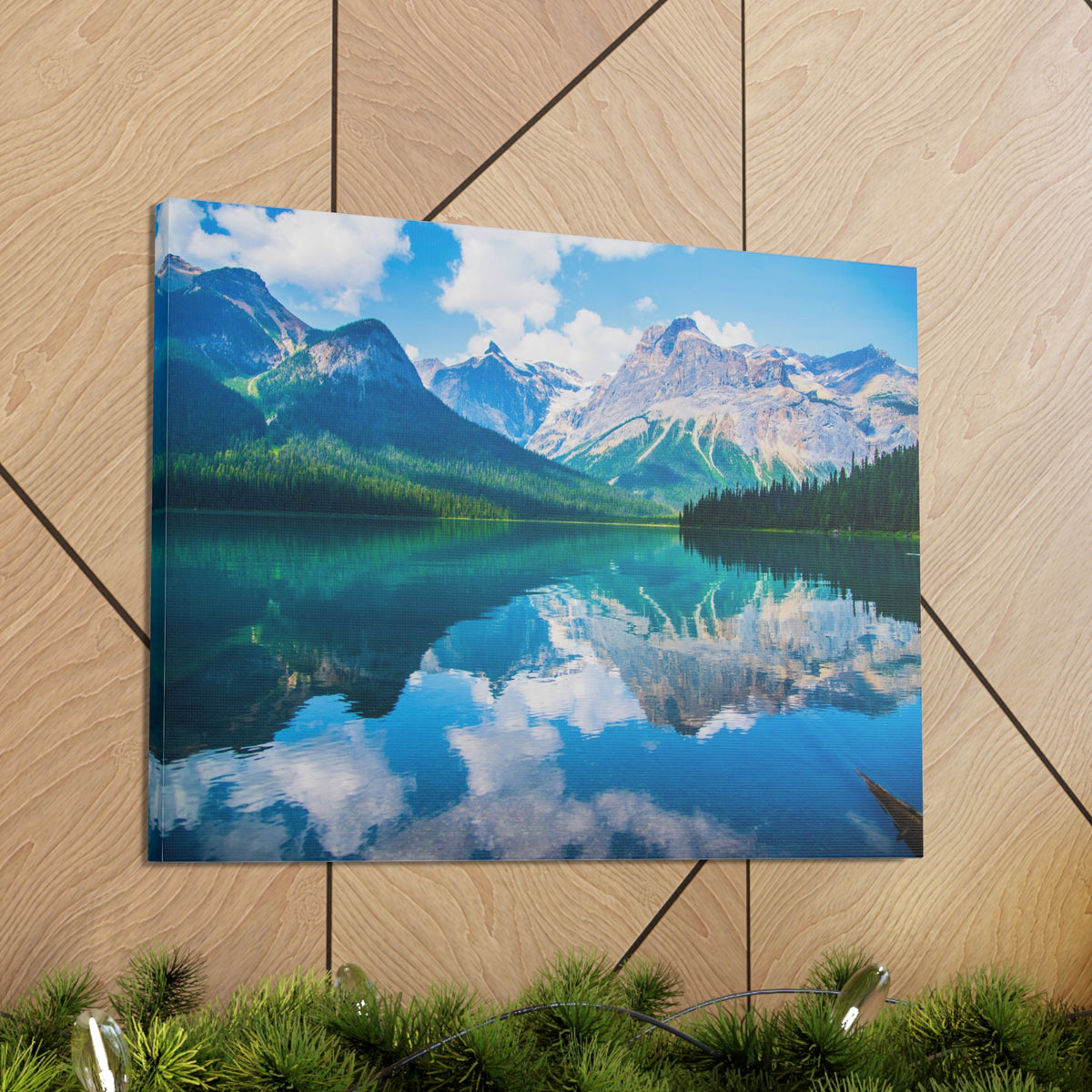 Mountain Lake Winter Nature Wilderness Photography Canvas Wall Art for Home Decor Ready-to-Hang-Express Your Love Gifts