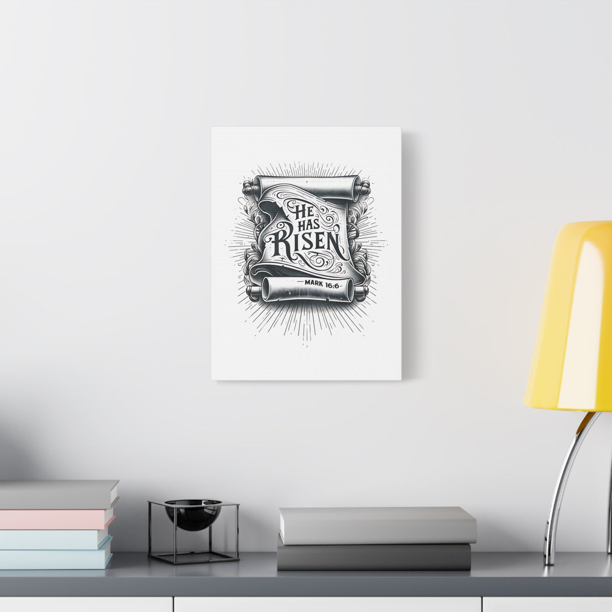 Scripture Walls Mark 16:6 He Has Risen Bible Verse Canvas Christian Wall Art Ready to Hang Unframed-Express Your Love Gifts