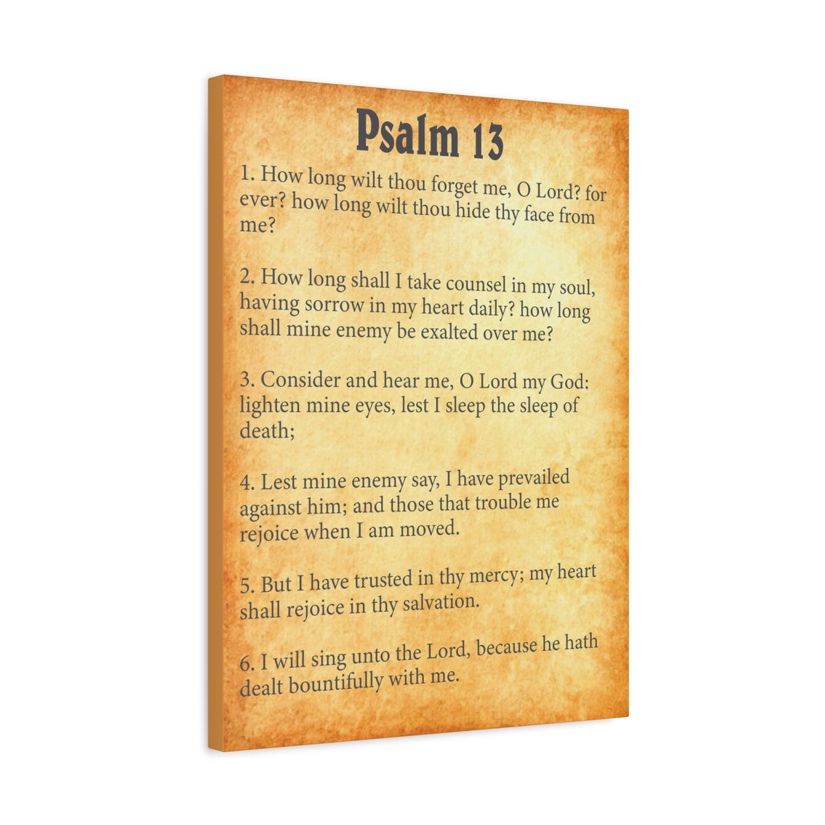 Scripture Walls Psalm 13 Gold Bible Chapter Canvas Christian Wall Art Ready to Hang-Express Your Love Gifts
