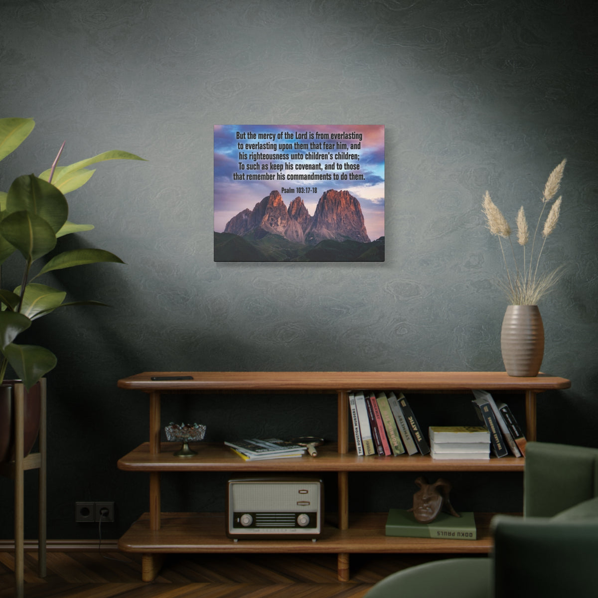 Bible Verse Canvas The Mercy of The Lord Psalm 118:24 Christian Home Decor Scripture Art-Express Your Love Gifts
