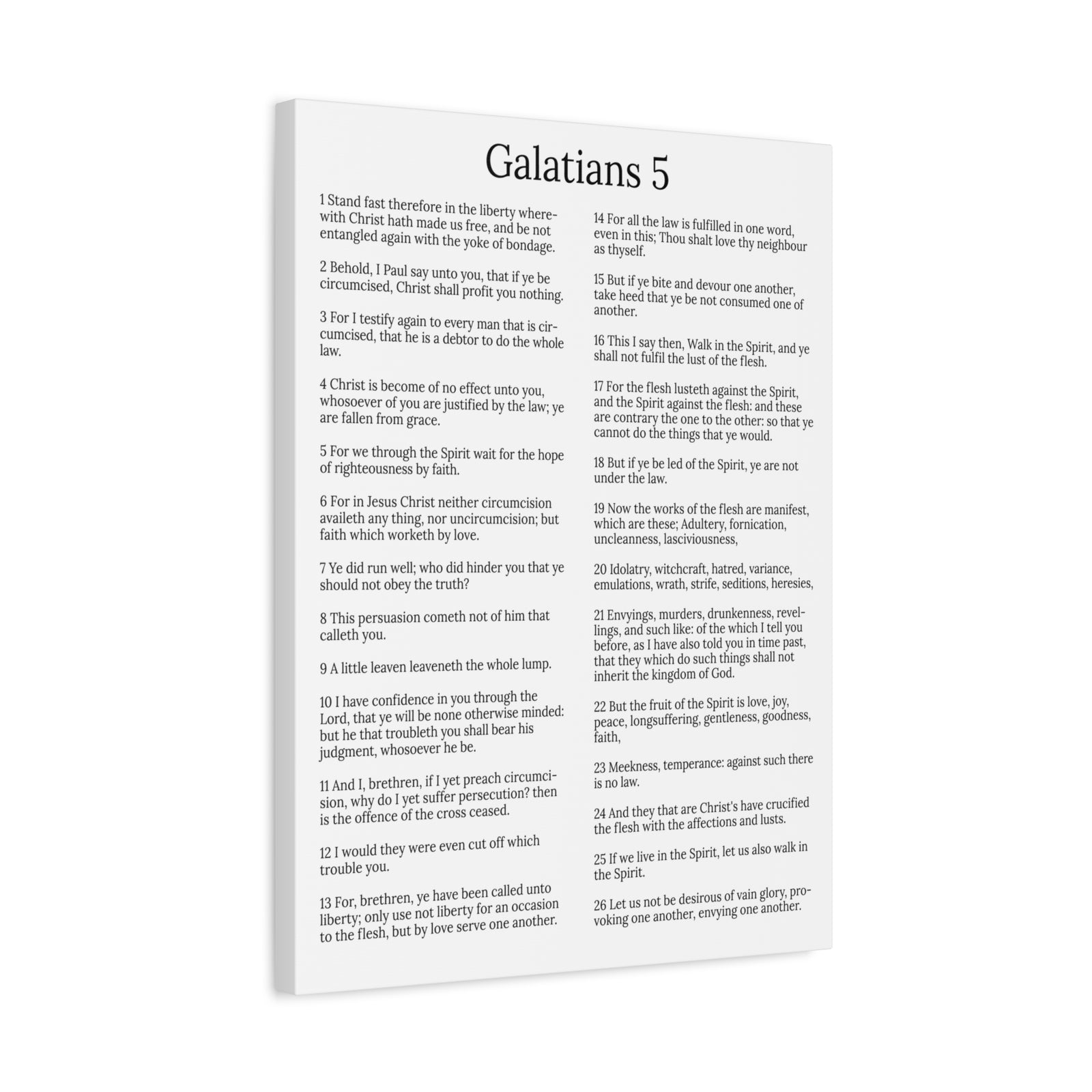 Scripture Walls Fruit of the Spirit Galatians 5 Chapter White Christian Wall Art Print Ready to Hang Unframed-Express Your Love Gifts