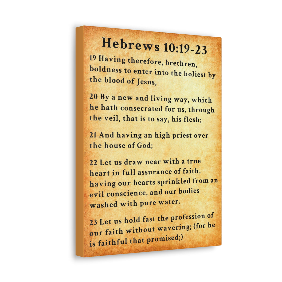 Scripture Walls Hebrews 10:19-23 KJV Bible Verse Canvas Christian Wall Art Ready to Hang Unframed-Express Your Love Gifts