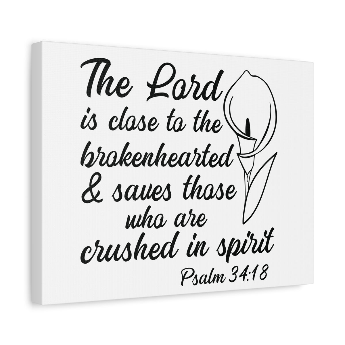 Scripture Canvas Saves Those Who Psalm 34:18 Christian Wall Art Bible Verse Print Ready to Hang-Express Your Love Gifts